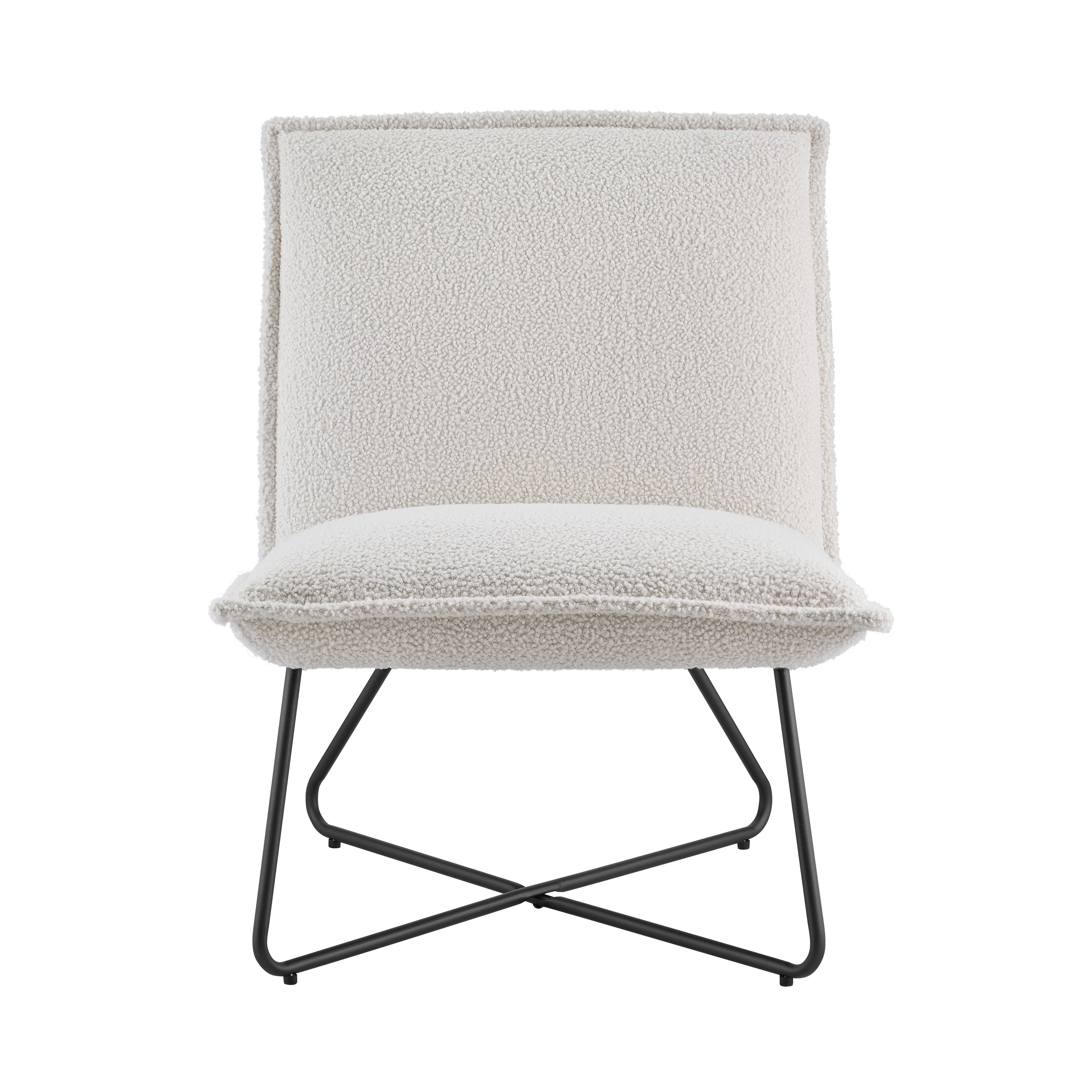Linon Kinard Contemporary Lounge Chair, Faux Sherpa - Image 2