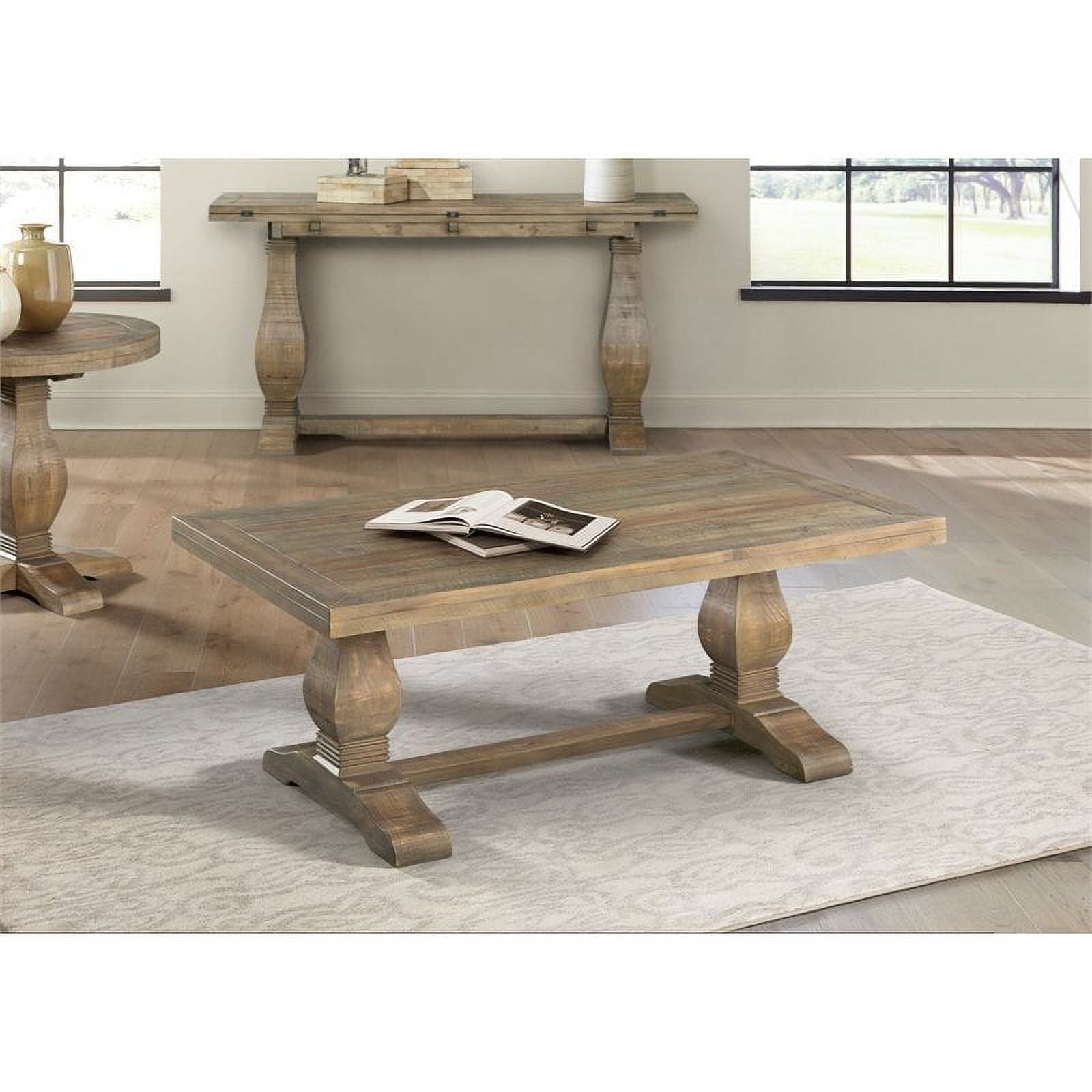 Martin Svensson Home Napa Pedestal Coffee Table, Reclaimed Natural - Image 5