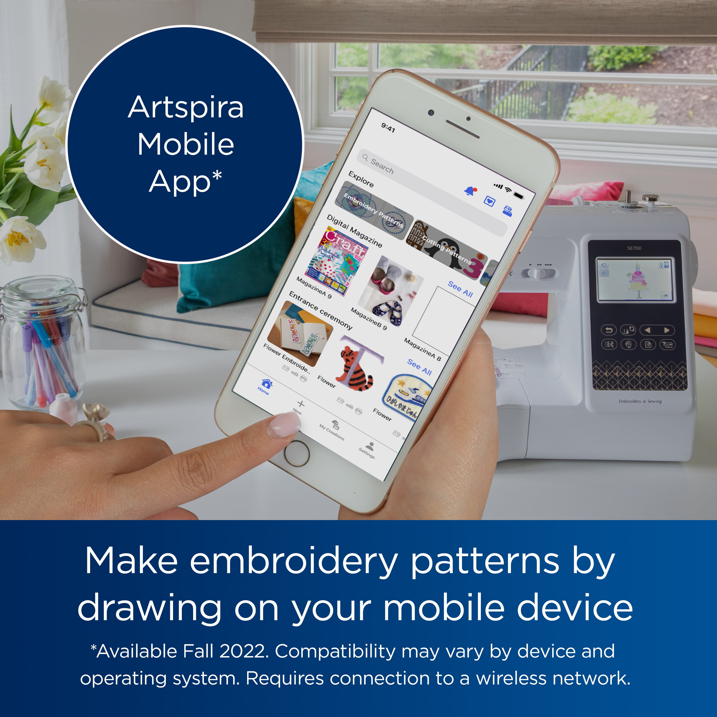 Brother SE700 Computerized Sewing & Embroidery Machine with Built-in Designs & Wireless Connectivity - Image 7