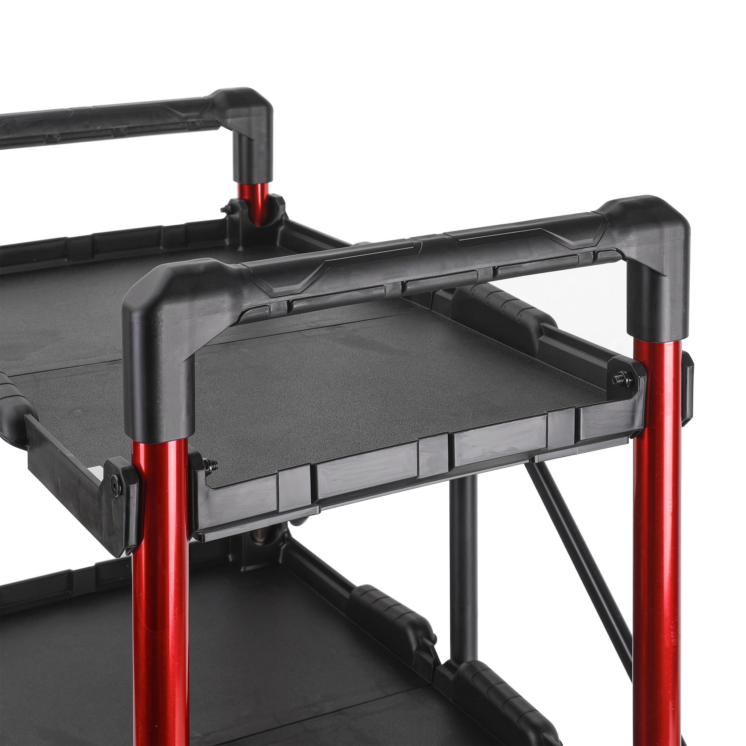 Workpro Collapsible 3-Shelf Utility Tool Cart, Black - Image 3