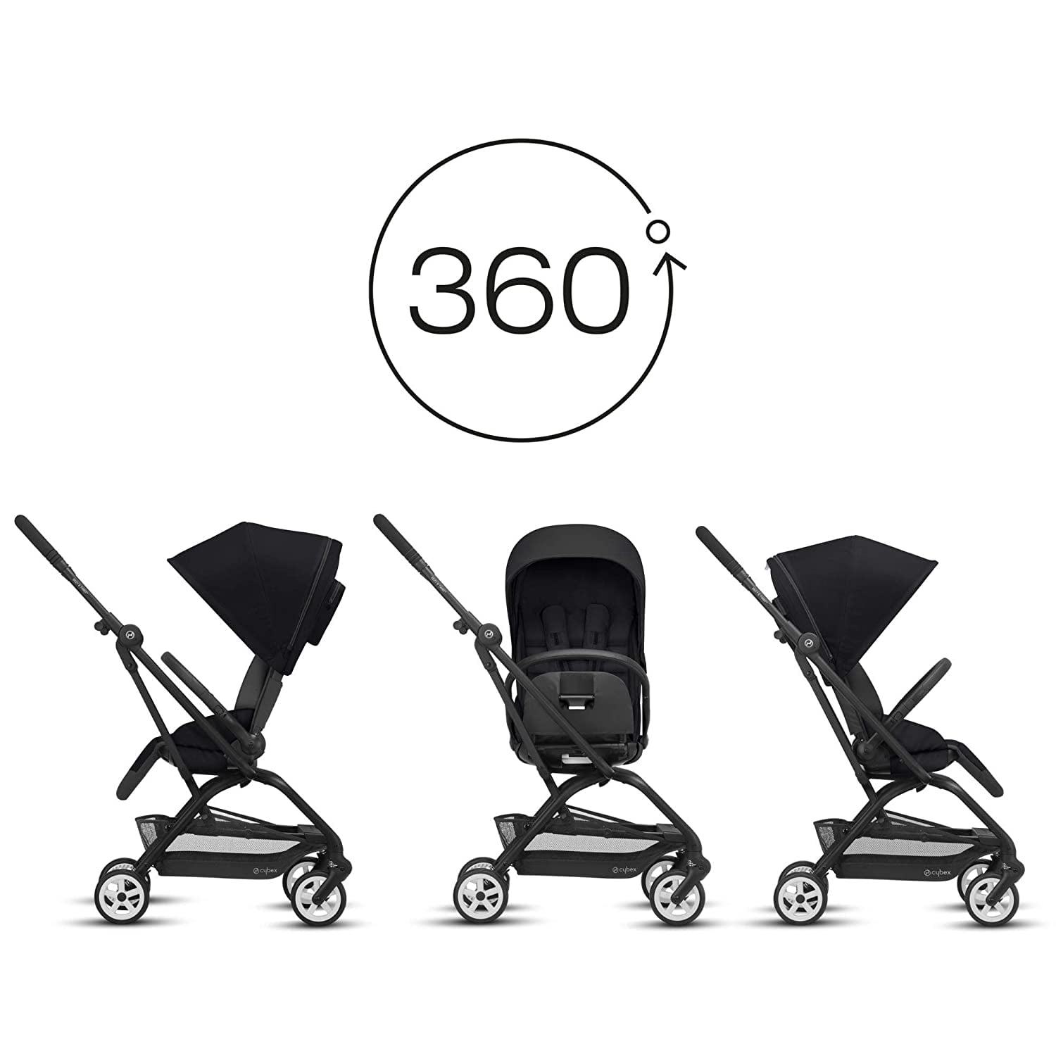 Cybex Eezy S Twist Lightweight Stroller, Deep Black - Image 3