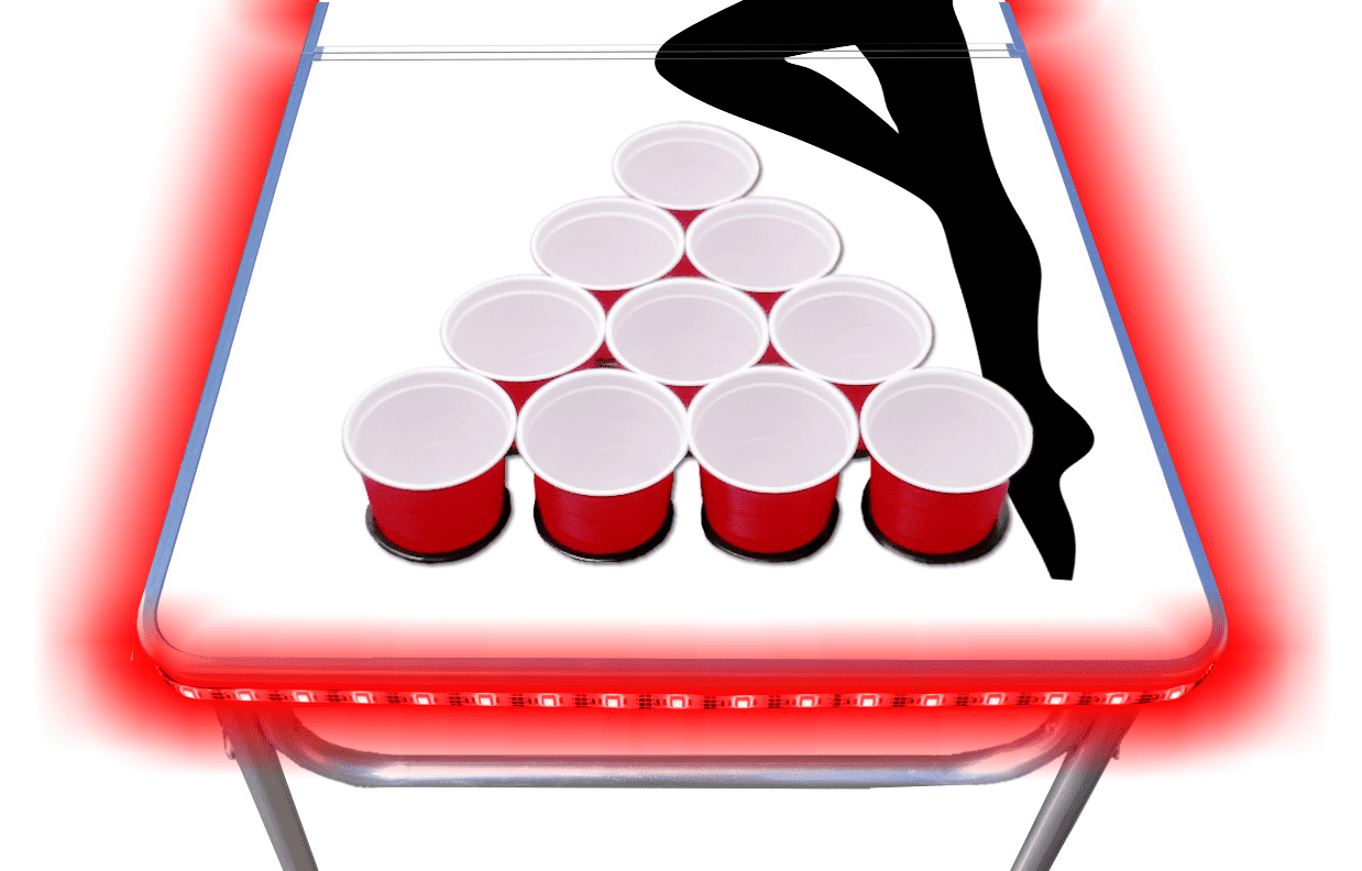 8-Foot Professional Beer Pong Table w/ Cup Holes & LED Glow Lights - Trucker Girl Edition - Image 3