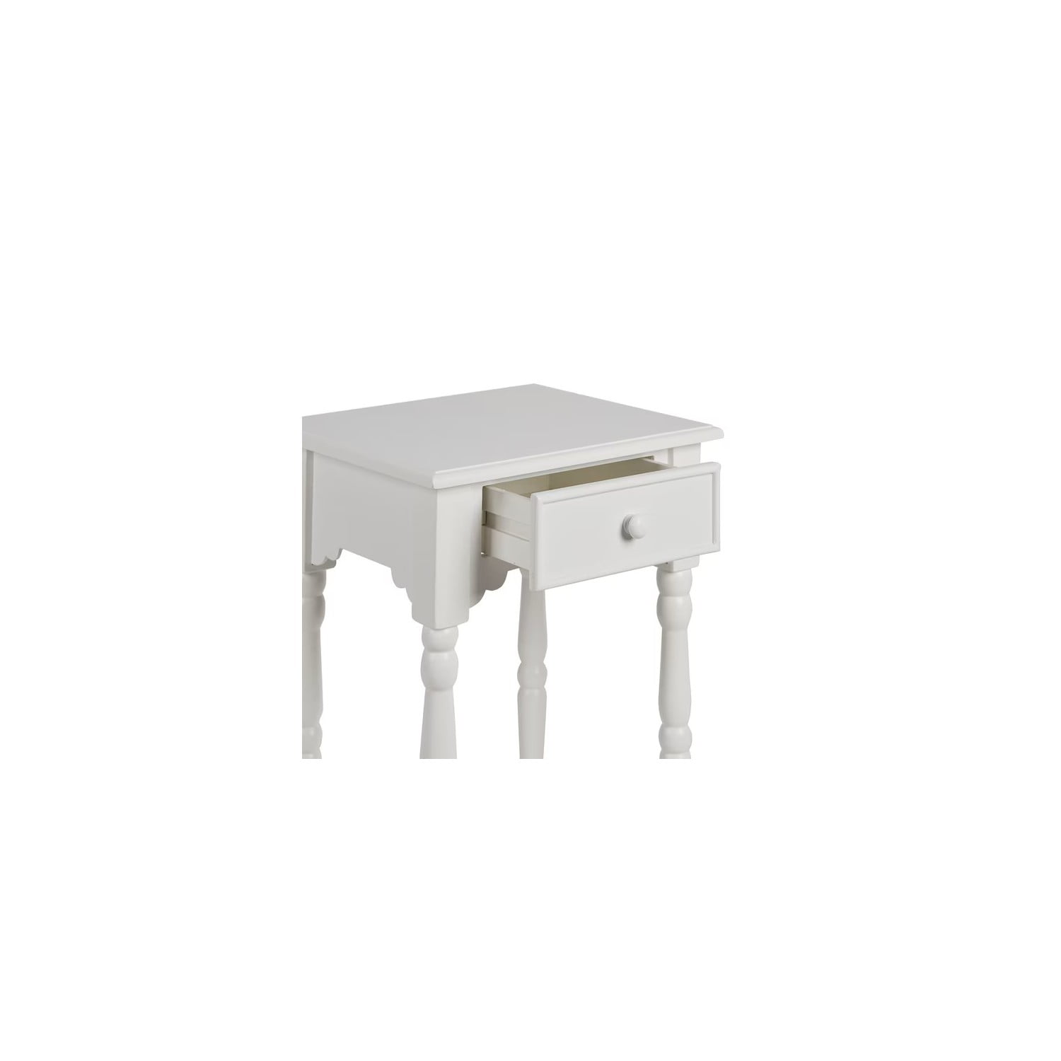 Decor Therapy Jane 1-Drawer Side Table, Nightstand, 17" x 14" x 26", White - Image 6