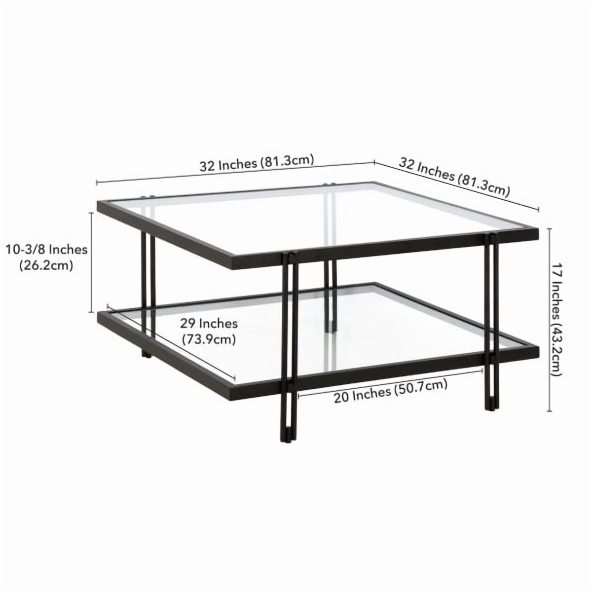 Evelyn&Zoe Inez 32" Wide Square Coffee Table in Blackened Bronze - Image 3
