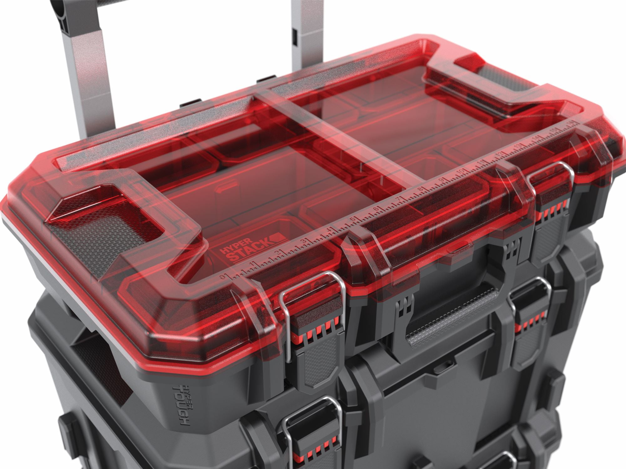 Hyper Tough Hyper Stack Heavy Duty 3 Piece Modular Rolling Toolbox System, Black - Image 10
