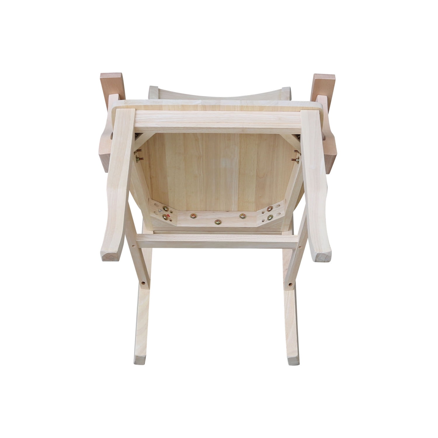 International Concepts Solid Wood Double X-Back Chair with Arms Ready to Finish - Image 5
