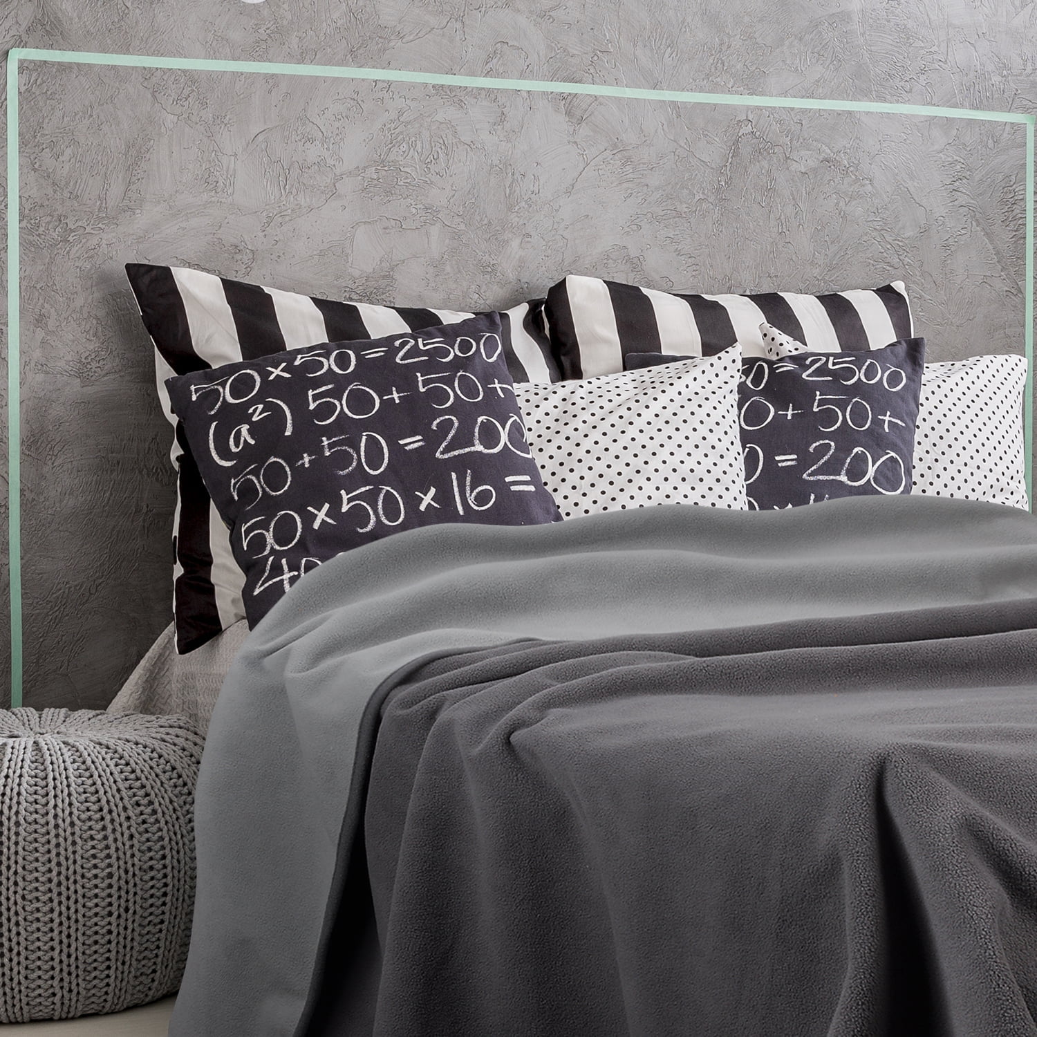 Catalonia Waterproof Fleece Blankets for Beds, Pee Proof Couch Sofa Bed Protector Cover for Baby, Super Cozy Plush Warm Sherpa Lining Throws and Blankets for Boating and Camping, Light Gray/Dark Gray, - Image 4