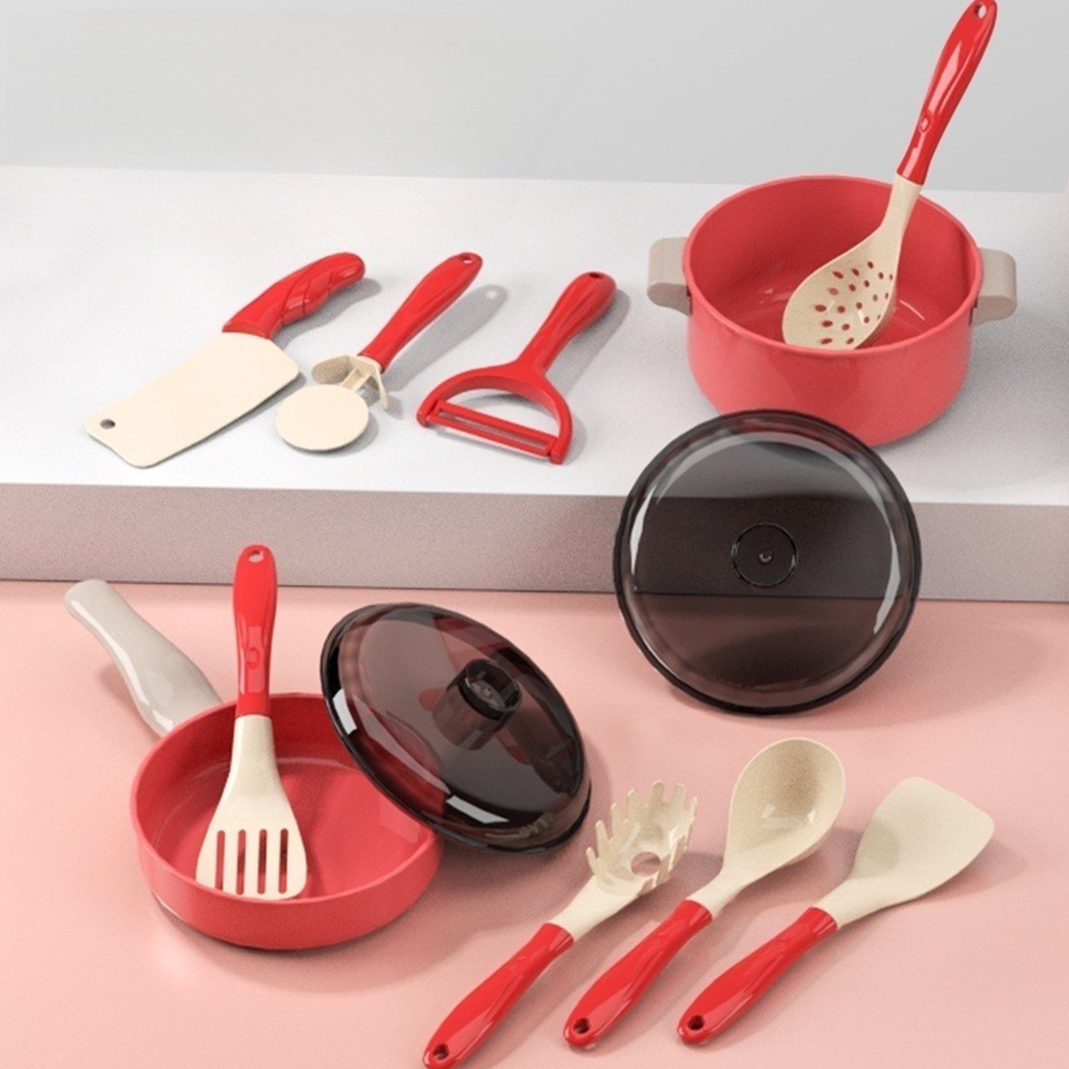 KOPPOP 36-Piece Play Food Toy Set for Toddlers, Pretend Kitchen Accessories with Cutting Fruits & Vegetables - Image 6