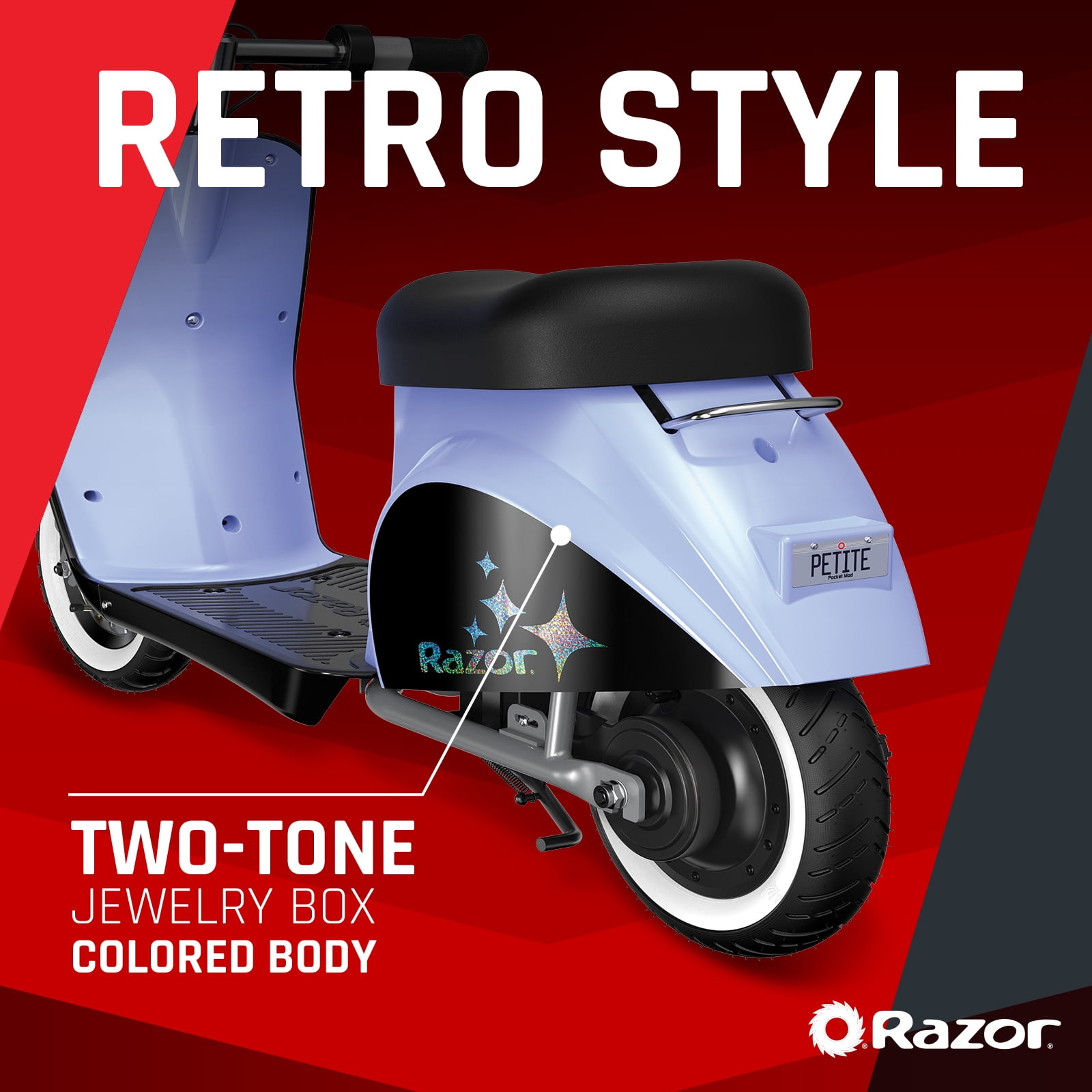 Razor Pocket Mod Petite - Purple, 12V Miniature Euro-Style Electric Scooter, up to 8 mph, for Ages 7+ - Image 7