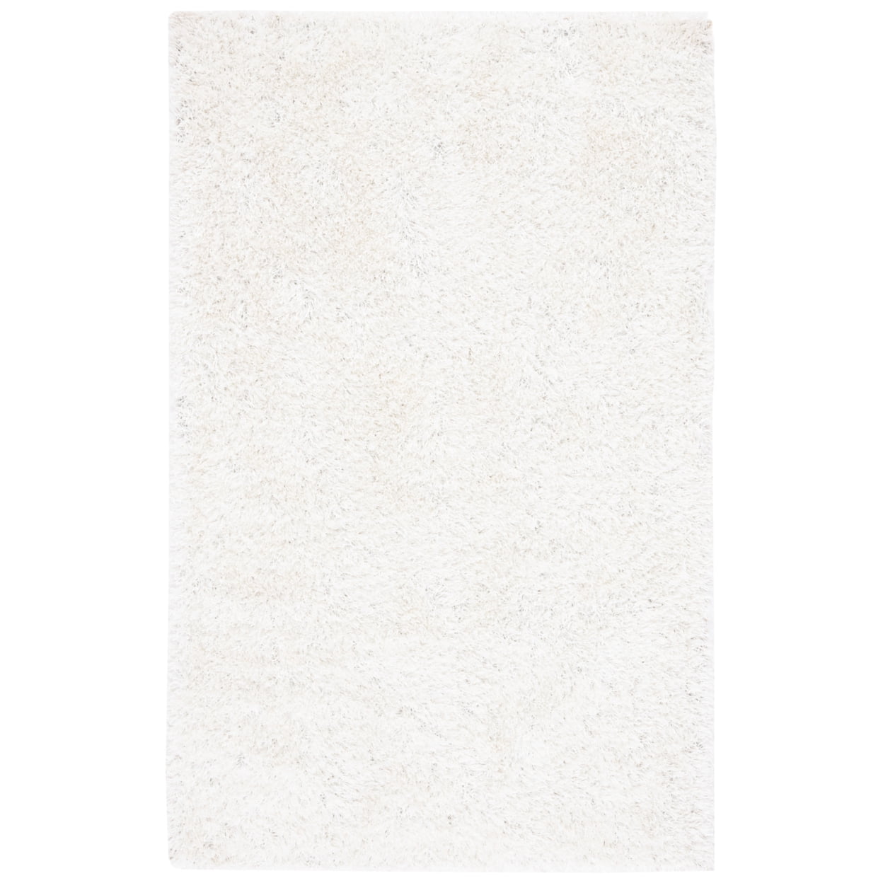 SAFAVIEH New Orleans Darius Solid Polyester Shag Area Rug, Off White, 7' x 7' Square - Image 10