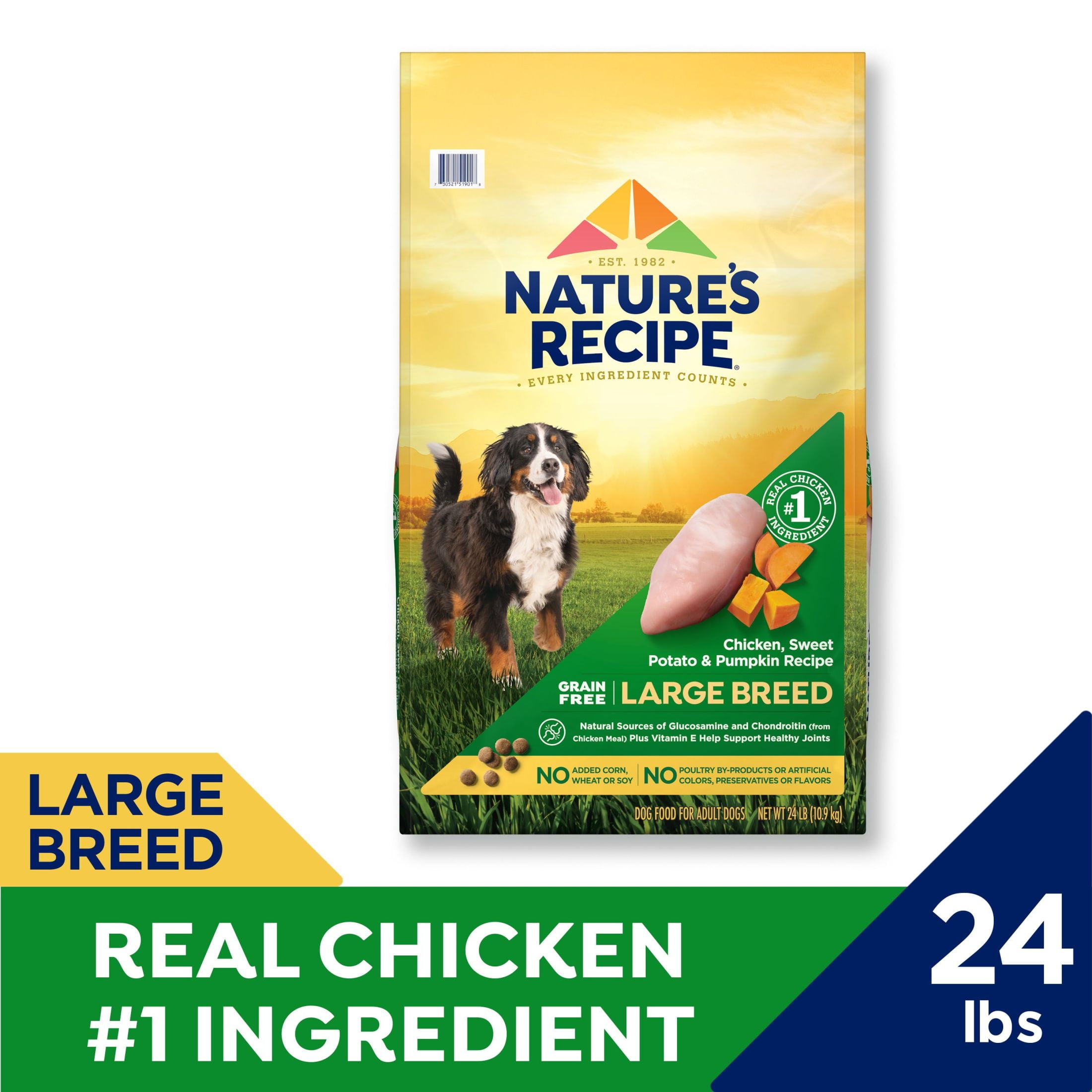 Nature’s Recipe Large Breed Grain Free Chicken, Sweet Potato & Pumpkin Recipe, Dry Dog Food, 24 lb. - Image 2