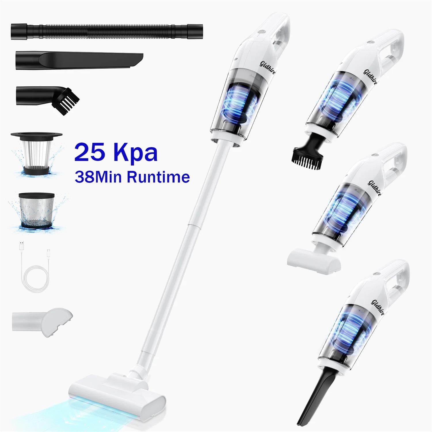 Gidhire Cordless Vacuum Cleaner, Cordless Stick Vacuum Cleaner for Carpet,Home, Hardwood, Hard Floor with Brushes,38Mins Runtime - Image 3
