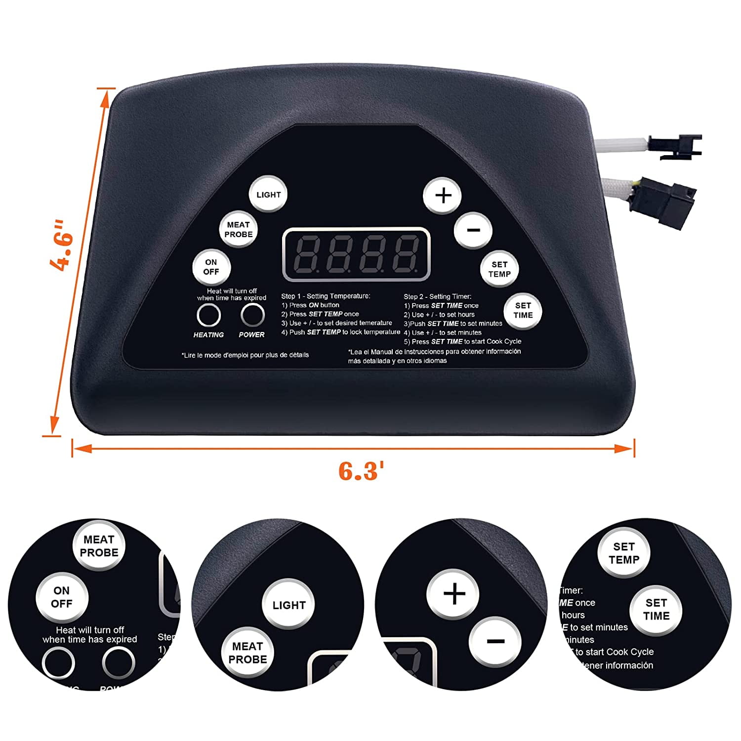 YAOAWE 9907100001 Control Panel Replacement for Masterbuilt, Digital Controller Fit for Masterbuilt 20070311, 20070411, 20072614 Electric Smoker - Image 2