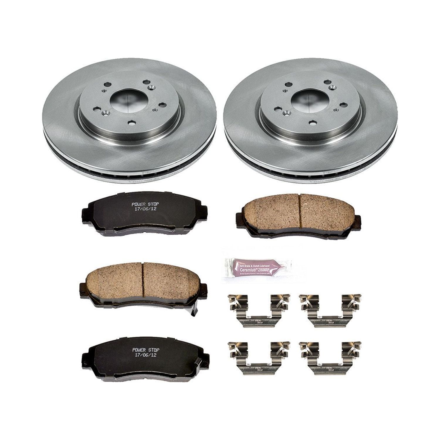 Power Stop Front Stock Replacement Brake Pad and Rotor Kit KOE228 - Image 2
