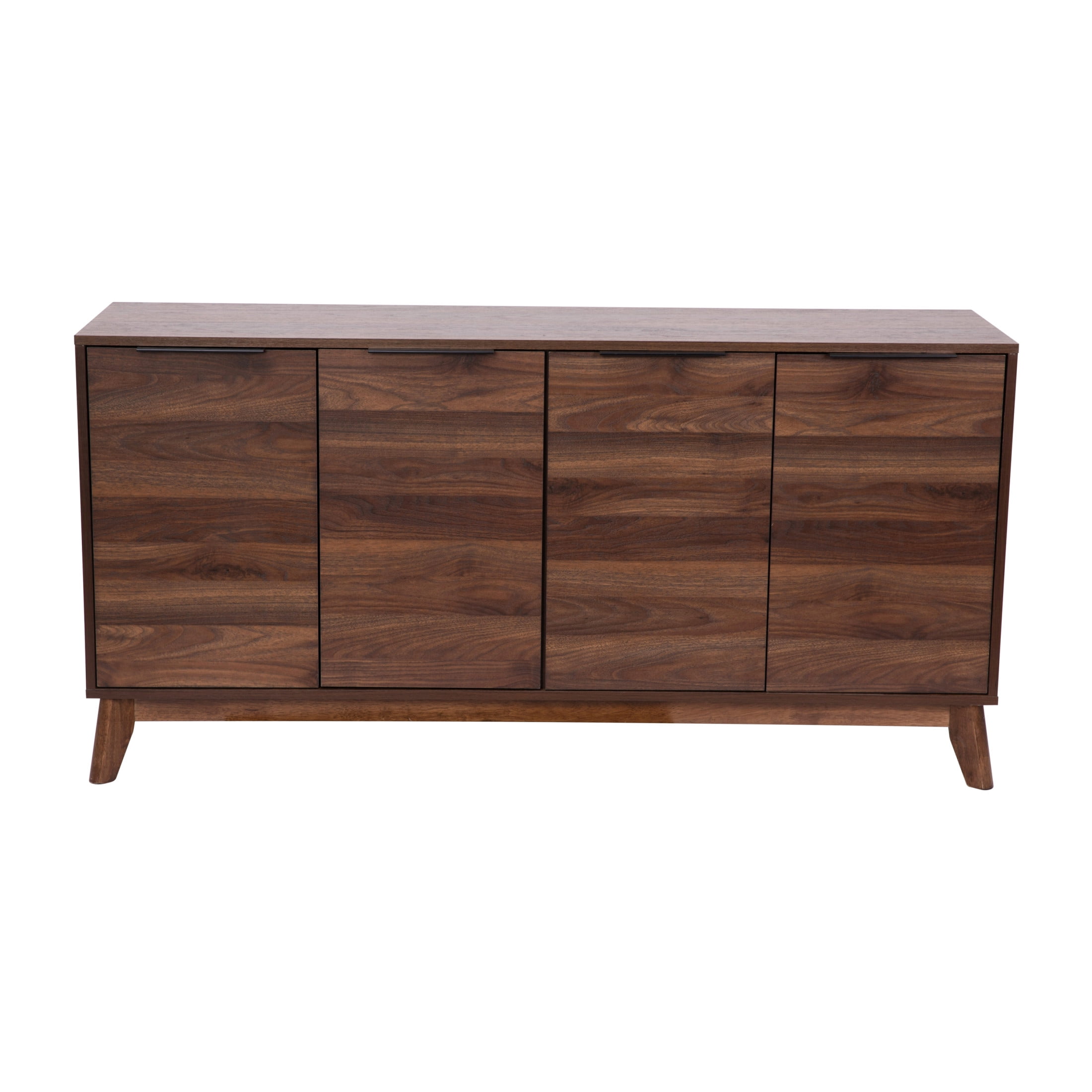 Flash Furniture Hatfield Mid-Century Modern Wooden TV Stand for up to 64" TVs, Dark Walnut - Image 2