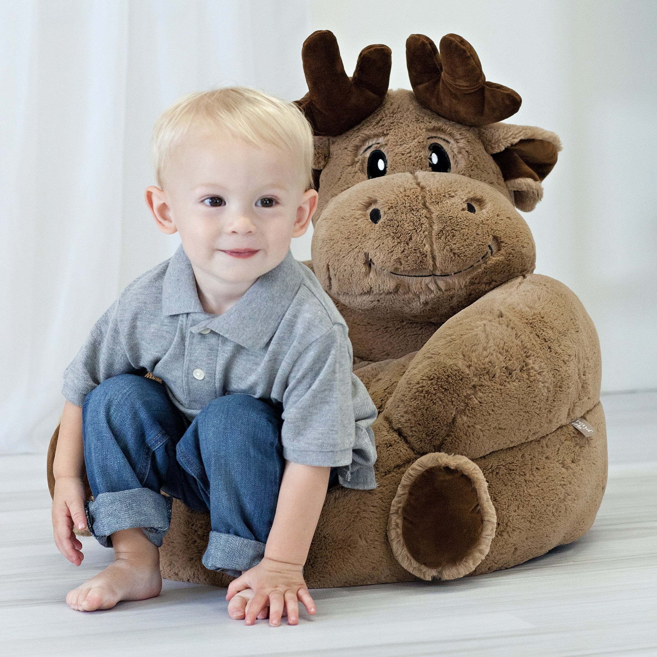 Trend Lab Toddler Plush Brown Moose Character Chair - Image 5