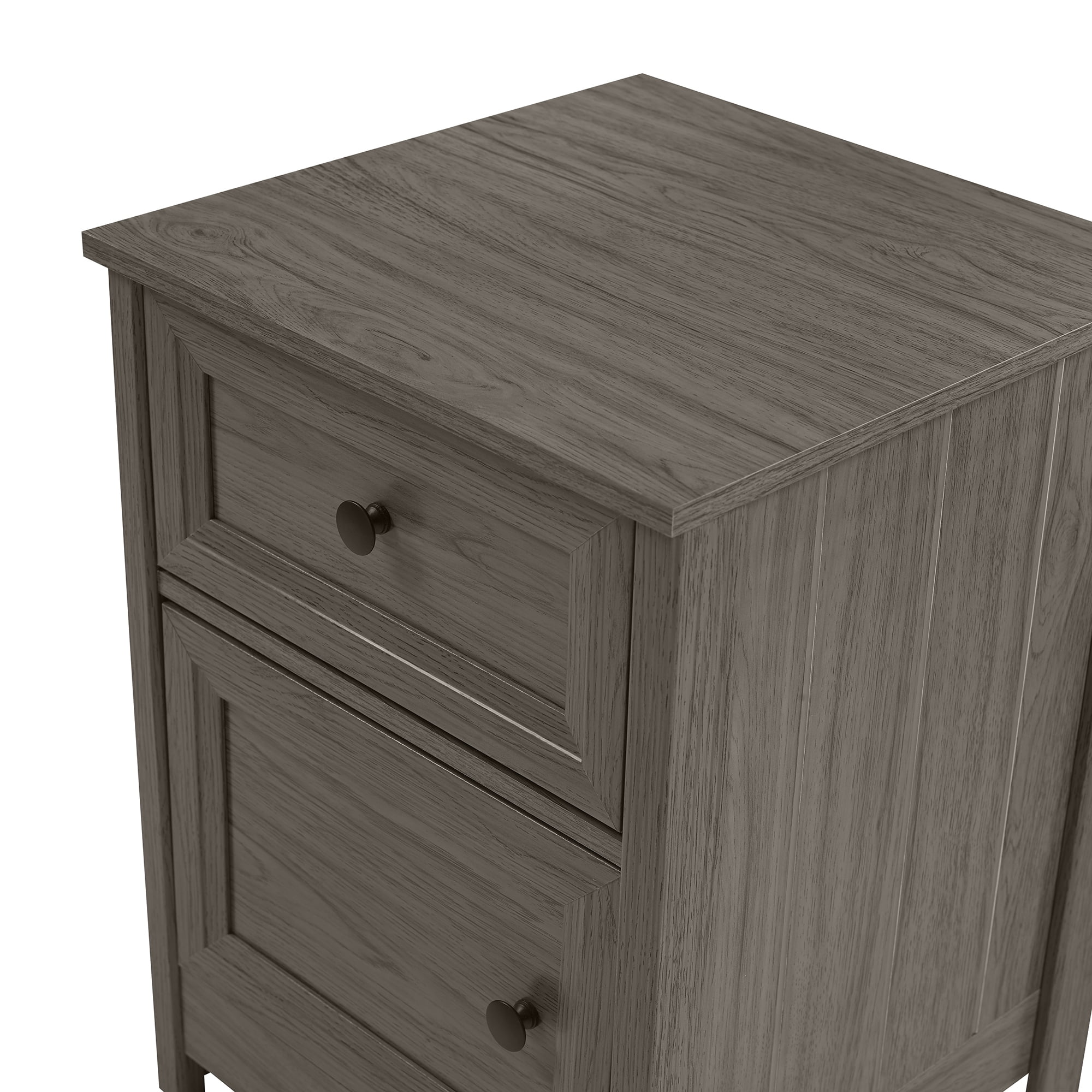 Set of 2 Classic Grooved 1 Door and Drawer Slate Grey Nightstands by Manor Park - Image 8