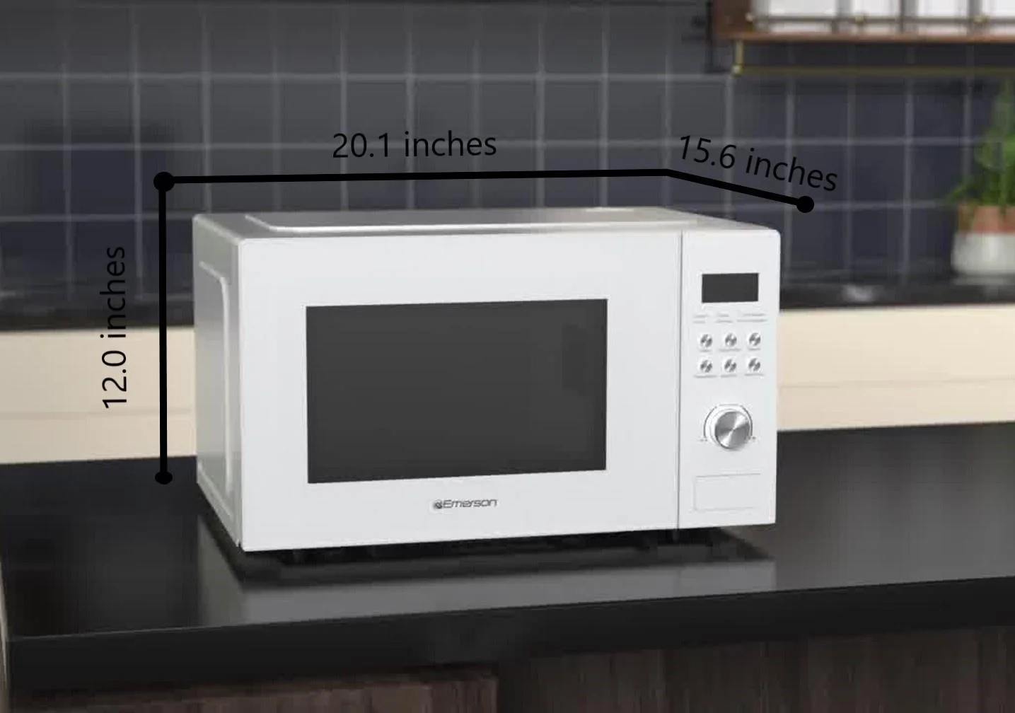 Emerson 1.1 Cu Ft, 1000W White Countertop Microwave Oven, MW1101W - Image 9