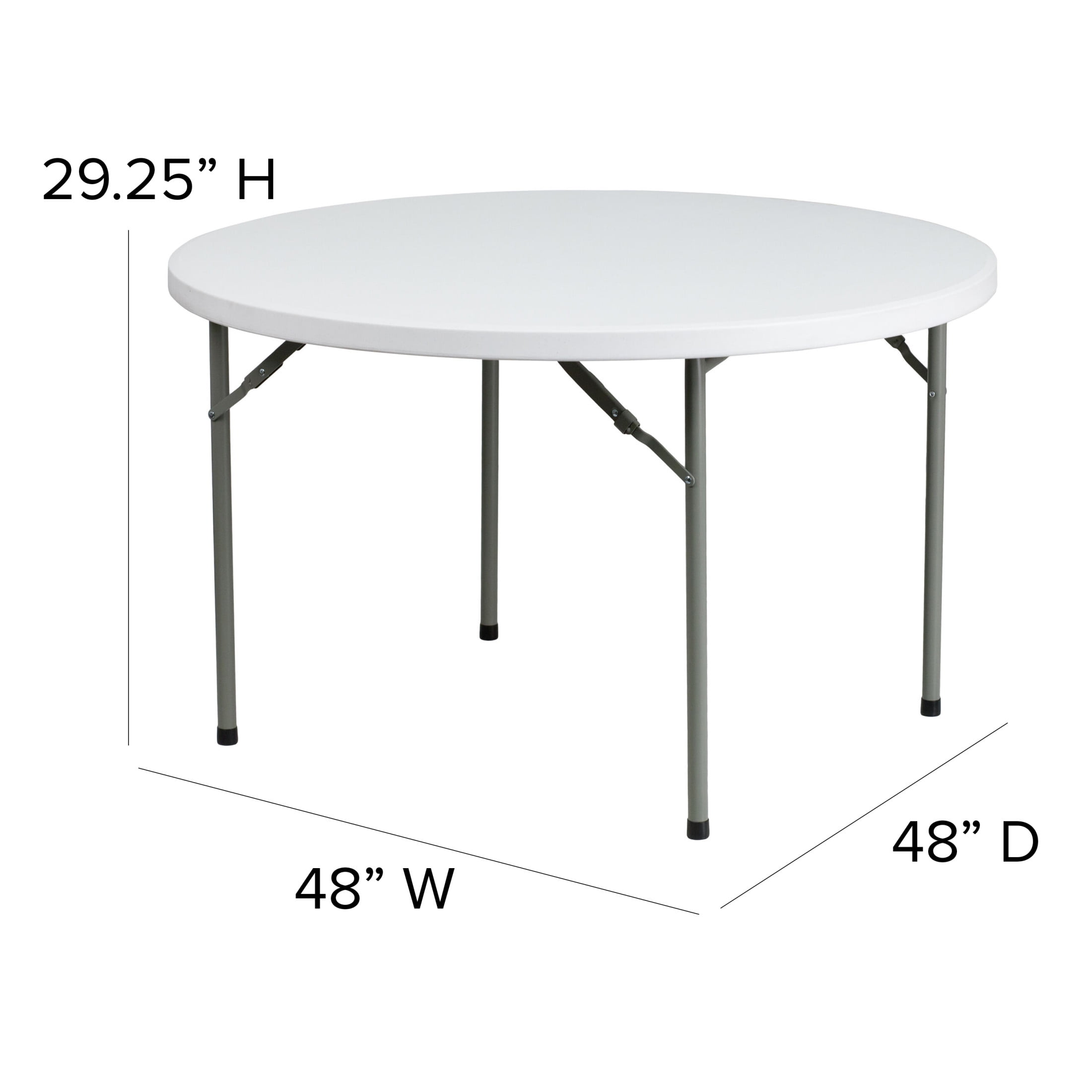 Flash Furniture 4' Round Folding Plastic Folding Banquet and Event Table, Granite White - Image 3