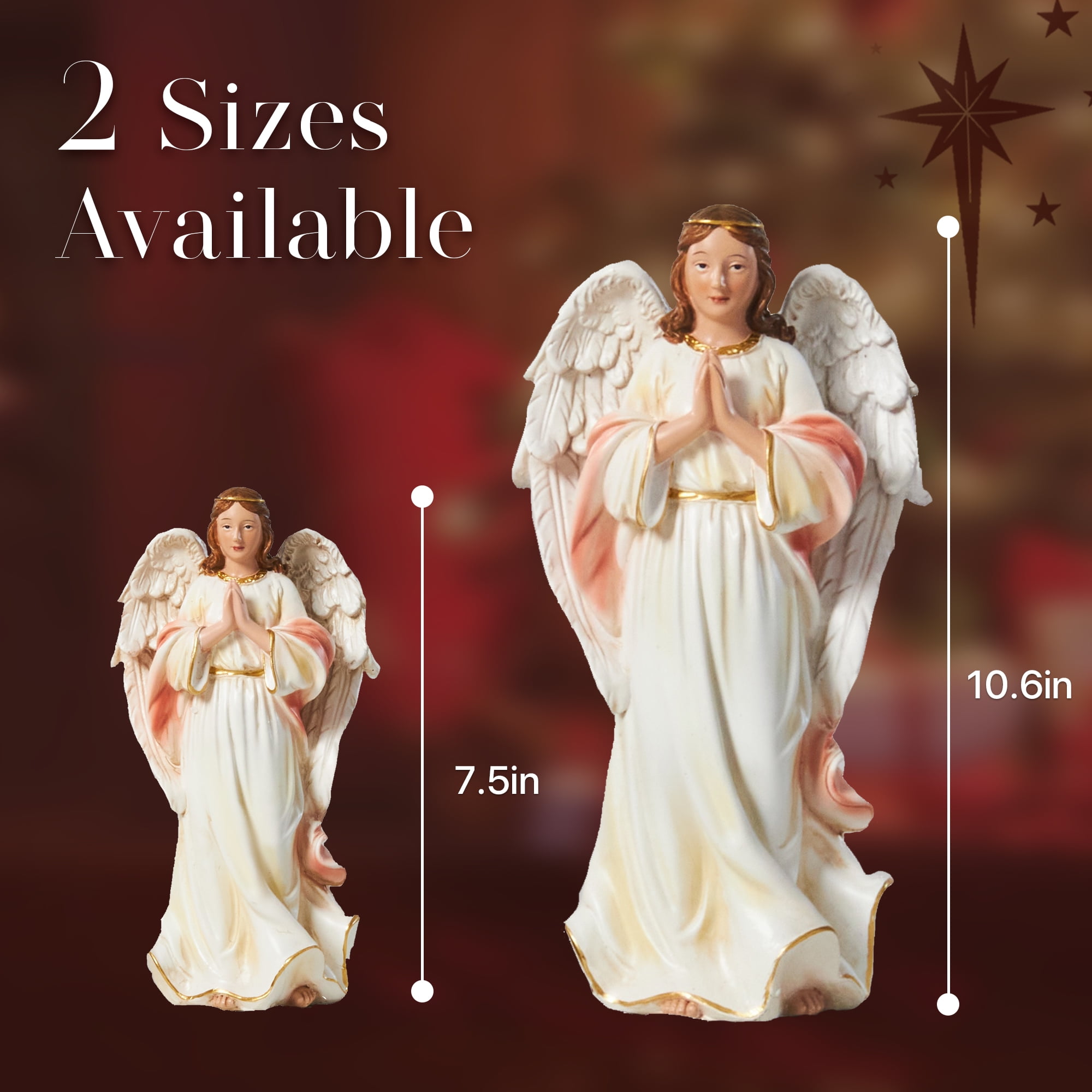 KUETH Nativity Sets for Christmas Indoor Nativity Scene Set Resin Figurine Christmas Ornament Religious Table Holidays Decor Gifts 13 Pieces 7.9 Inch - Image 6