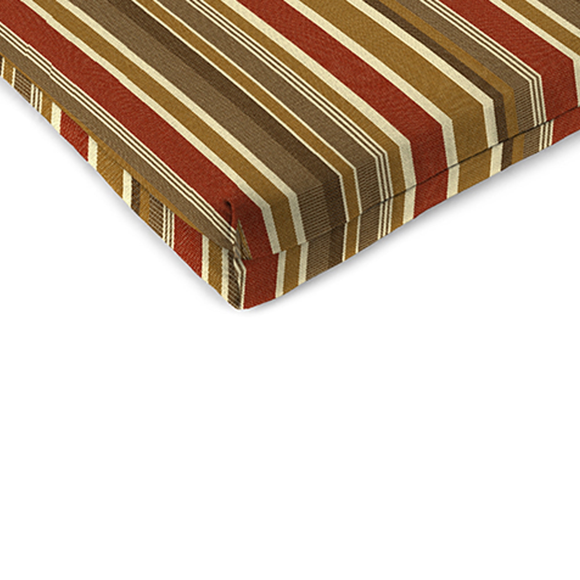 Jordan Manufacturing Sunbrella 17" x 19" Brannon Redwood Multicolor Stripe Rectangular Outdoor Chair Pad Seat Cushion with Ties (2 Pack) - Image 9