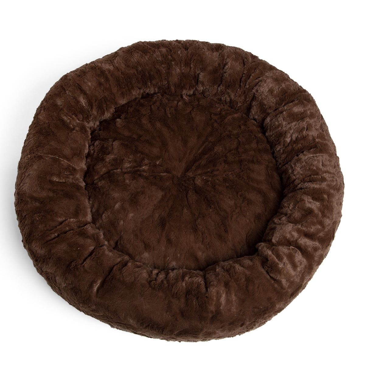 Best Friends by Sheri Donut Cuddler Lux Faux Pet Dog Bed, 30"x30" Dark Chocolate - Image 2