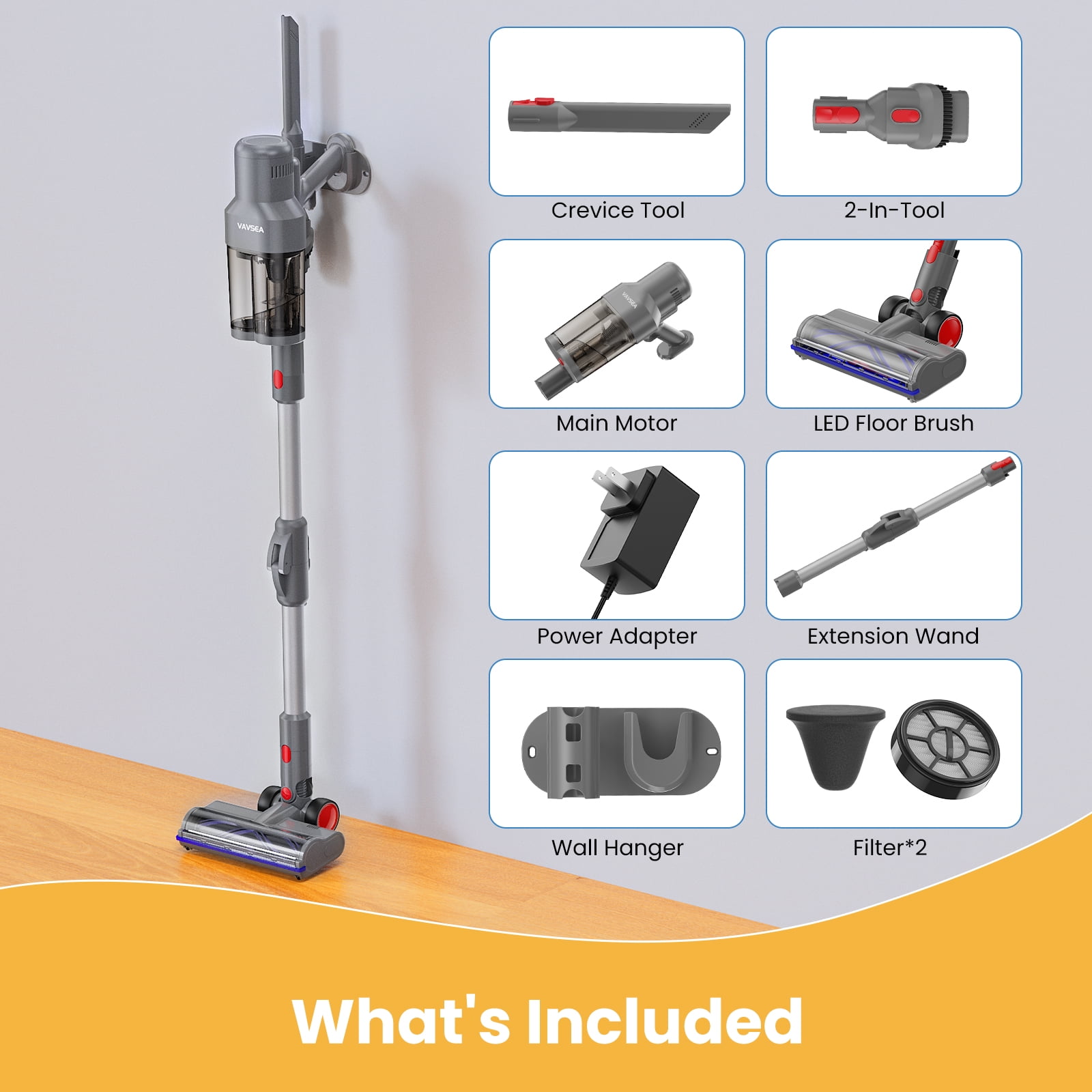 VAVSEA Cordless Vacuum Cleaner with Double Dust Cup, 38KPa Stick Vacuum Cleaners for Carpet, Hard Floor, Pet Hair, New - Image 2