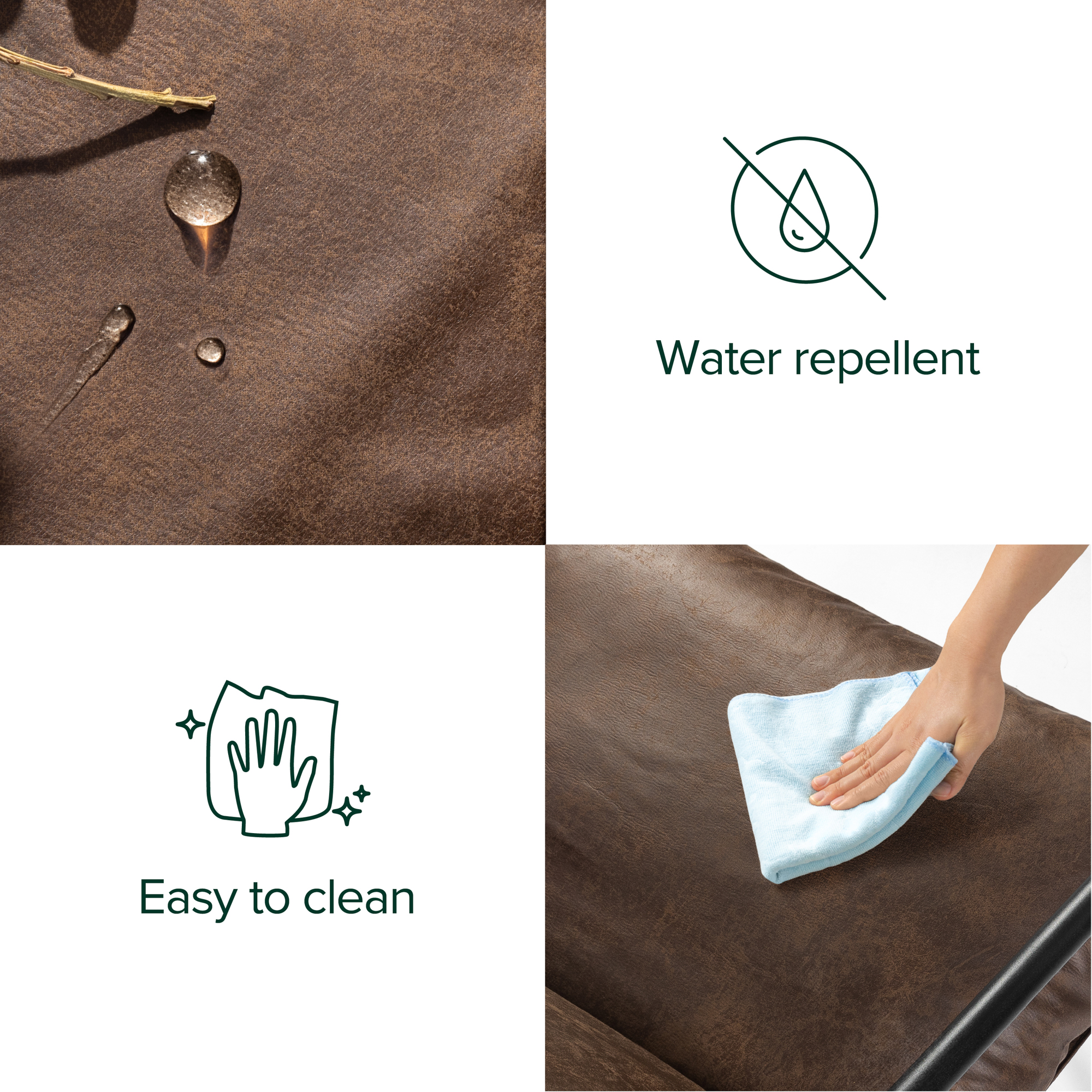 Zinus Aidan Faux Leather Sling Indoor Accent Chair, Cocoa Brown - Image 9