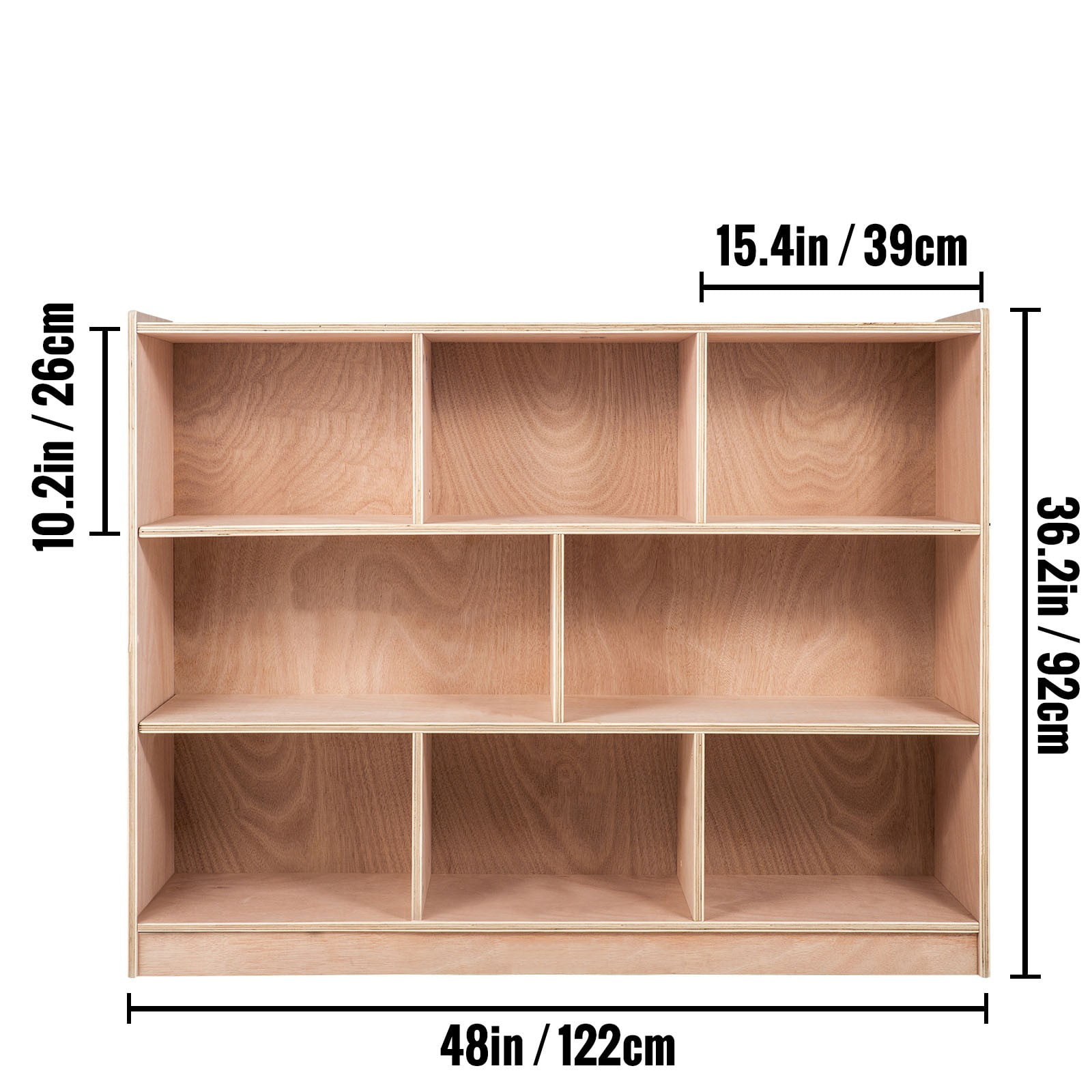 VEVOR Classroom Storage Cabinet Preschool Storage Shelves Wooden 8 Grids Toys Books - Image 4