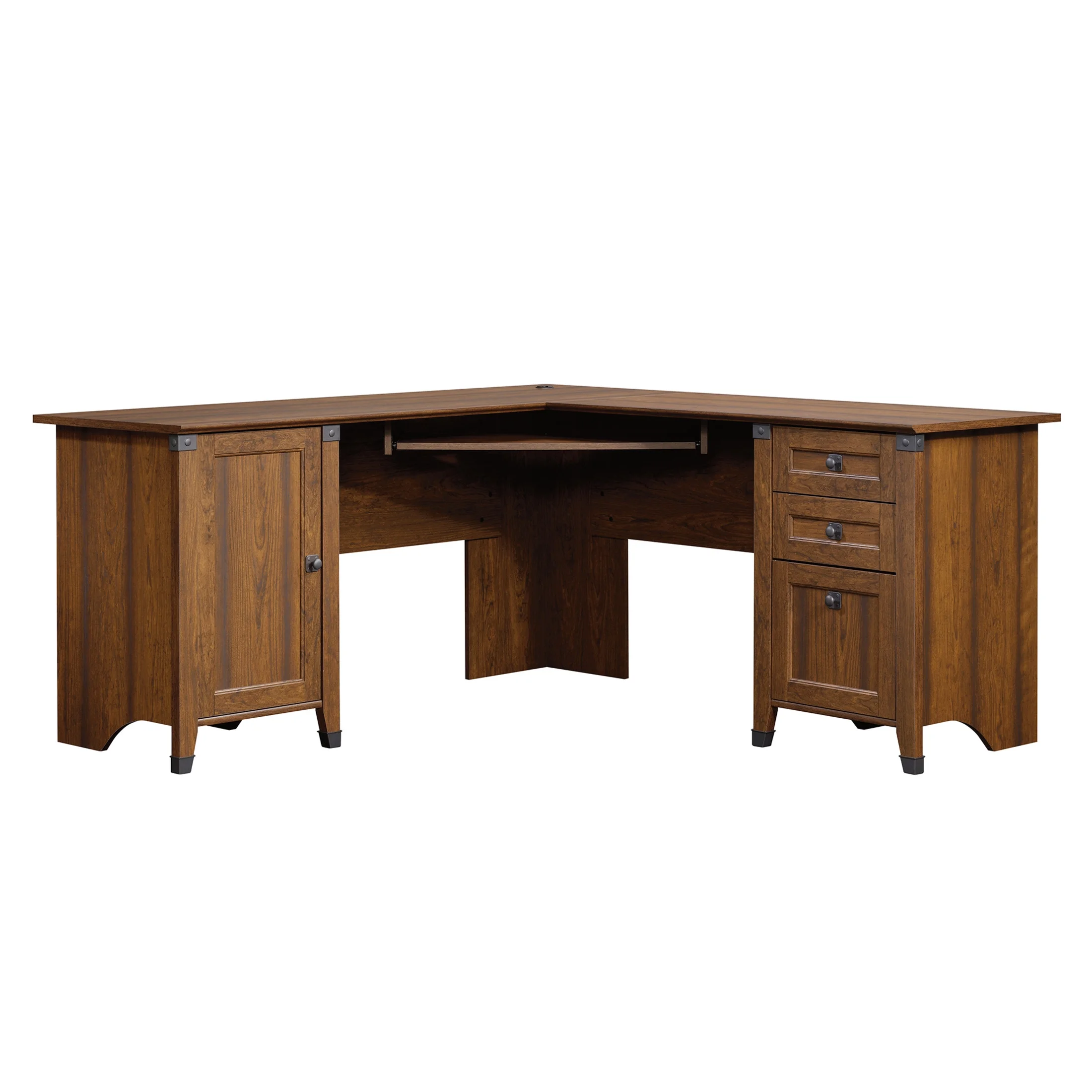 Sauder Carson Forge Corner Computer Desk, Washington Cherry Finish - Image 3