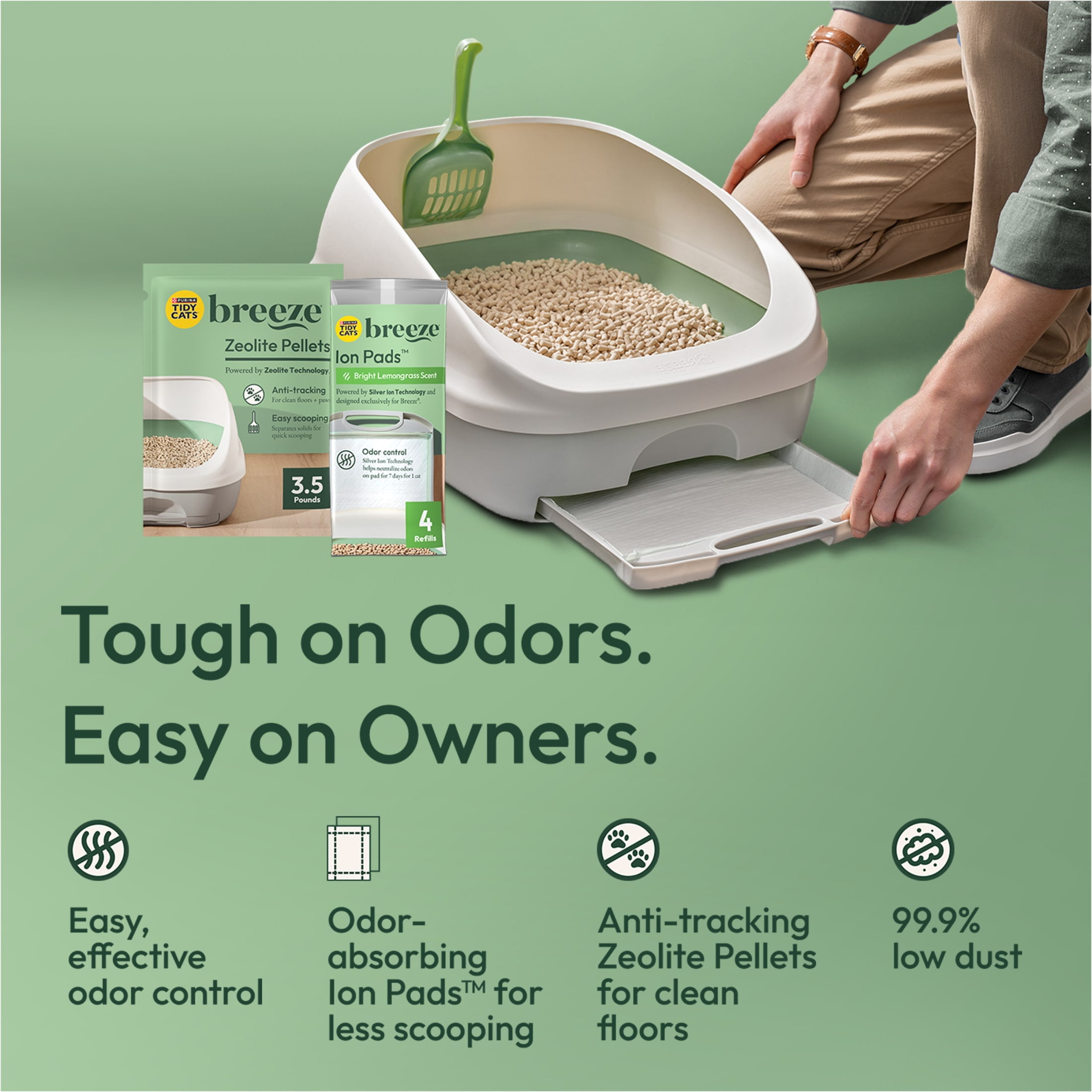 (4 pack) Purina Tidy Cats Breeze Unscented 99.9 Percent Dust Free, Multi Cat, Zeolite Pellet Cat Litter Refill - Image 21