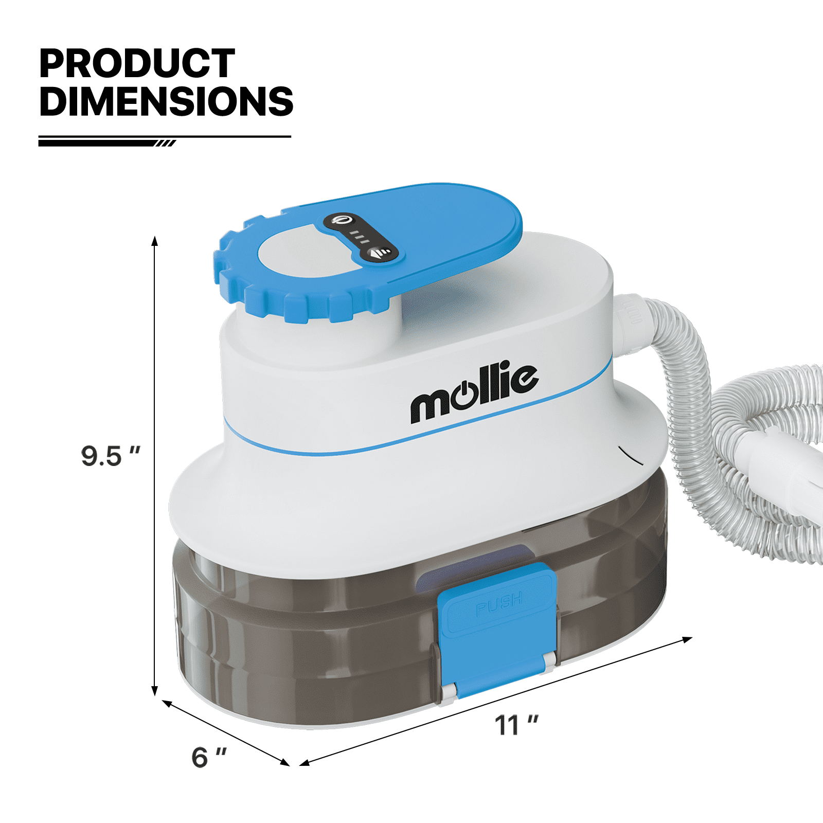 mollie Dog Cat Grooming Kit & Vacuum Suction & Blower 3-in-1, Professional Pet Grooming Vacuum Set with 6 Grooming Tools, Electric Trimmer with Guide Combs, Christmas Gift, Blue - Image 3