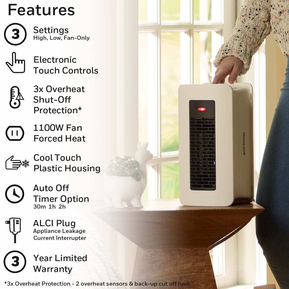 Honeywell VersaHeat Digital 2 in 1 Personal Heater, New, White, HHF260 - Image 11