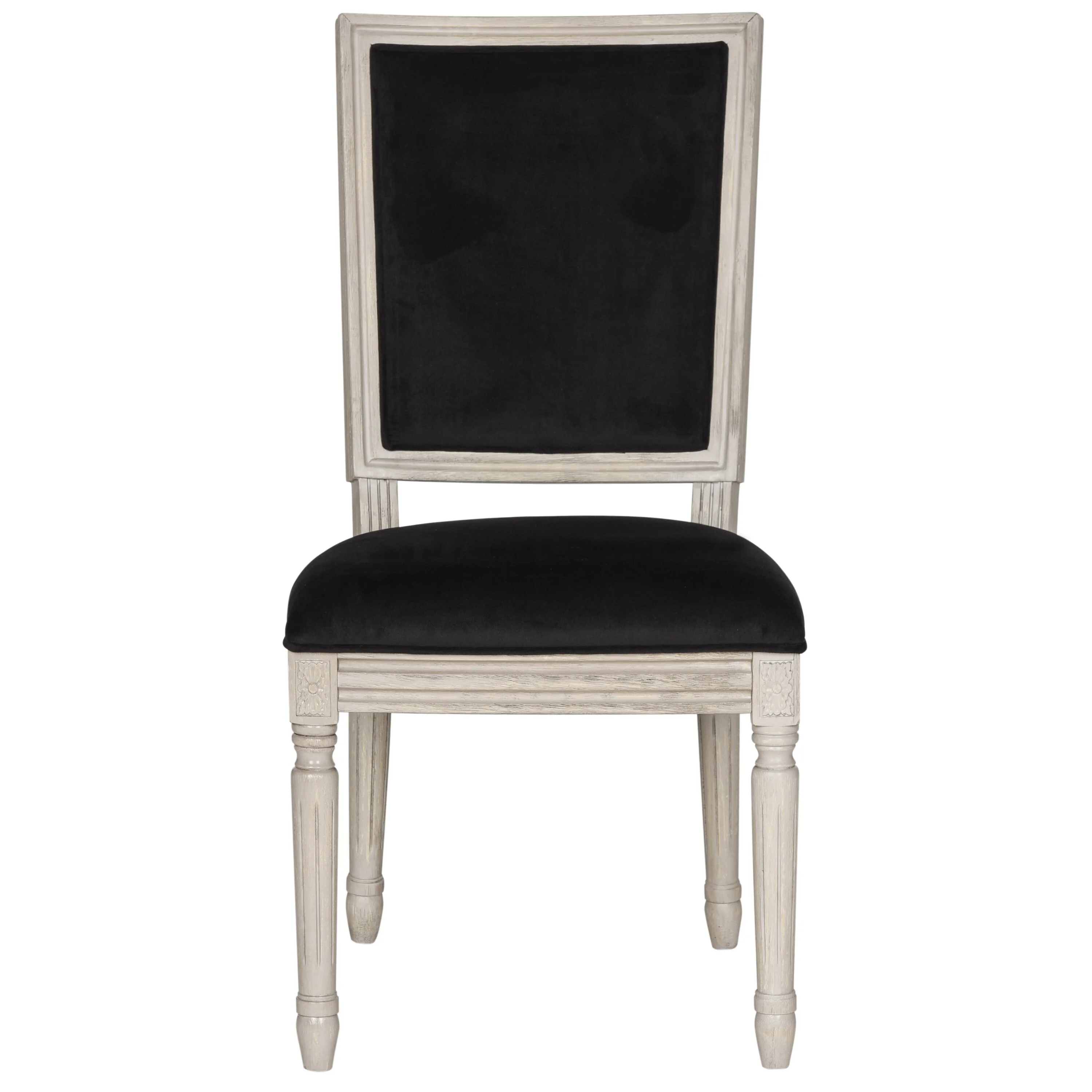 SAFAVIEH Buchanan Rectangular Side Chair, Black/Rustic Grey, Set of 2 - Image 2