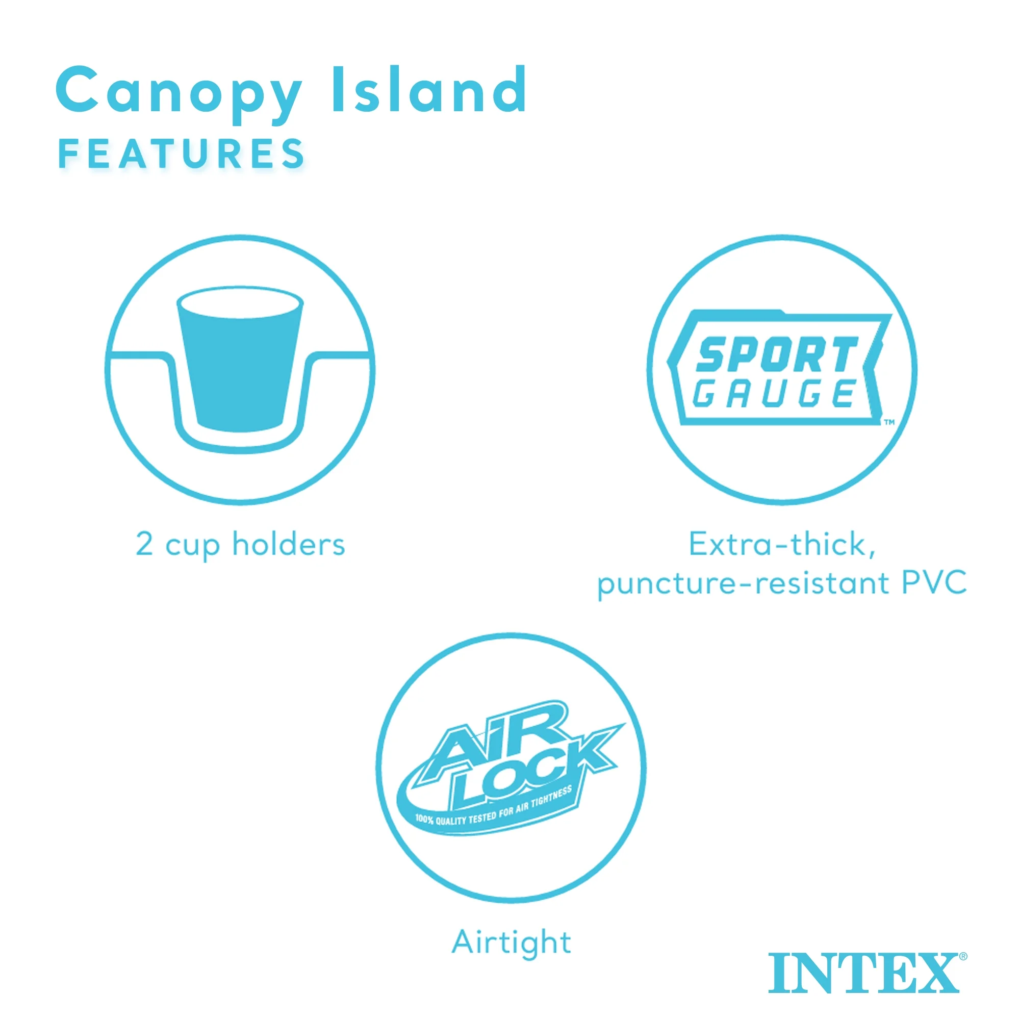 Intex Inflatable Canopy Island Float Lounge, 78.5" x 59 - Image 11