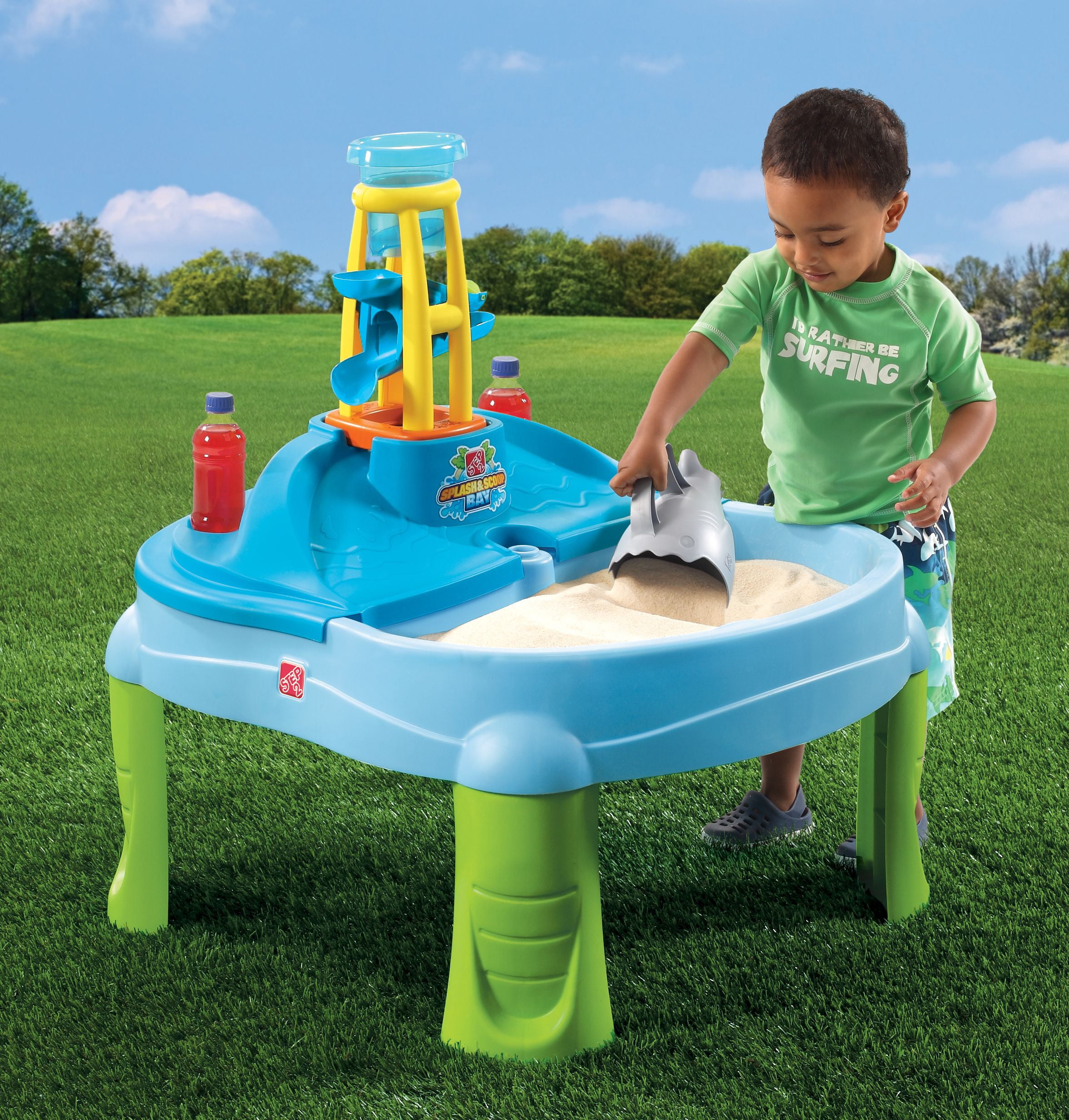 Step2 Splash n' Scoop Bay Blue Plastic Sand and Water Table for Toddlers - Image 8