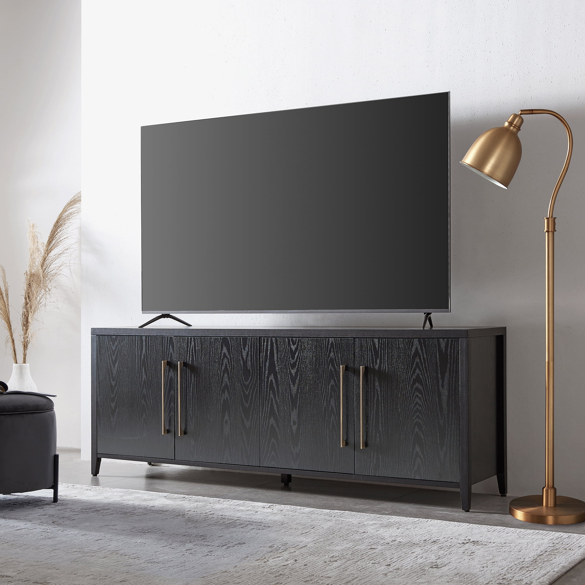Evelyn&Zoe 68" Black Grain TV Stand - Image 8