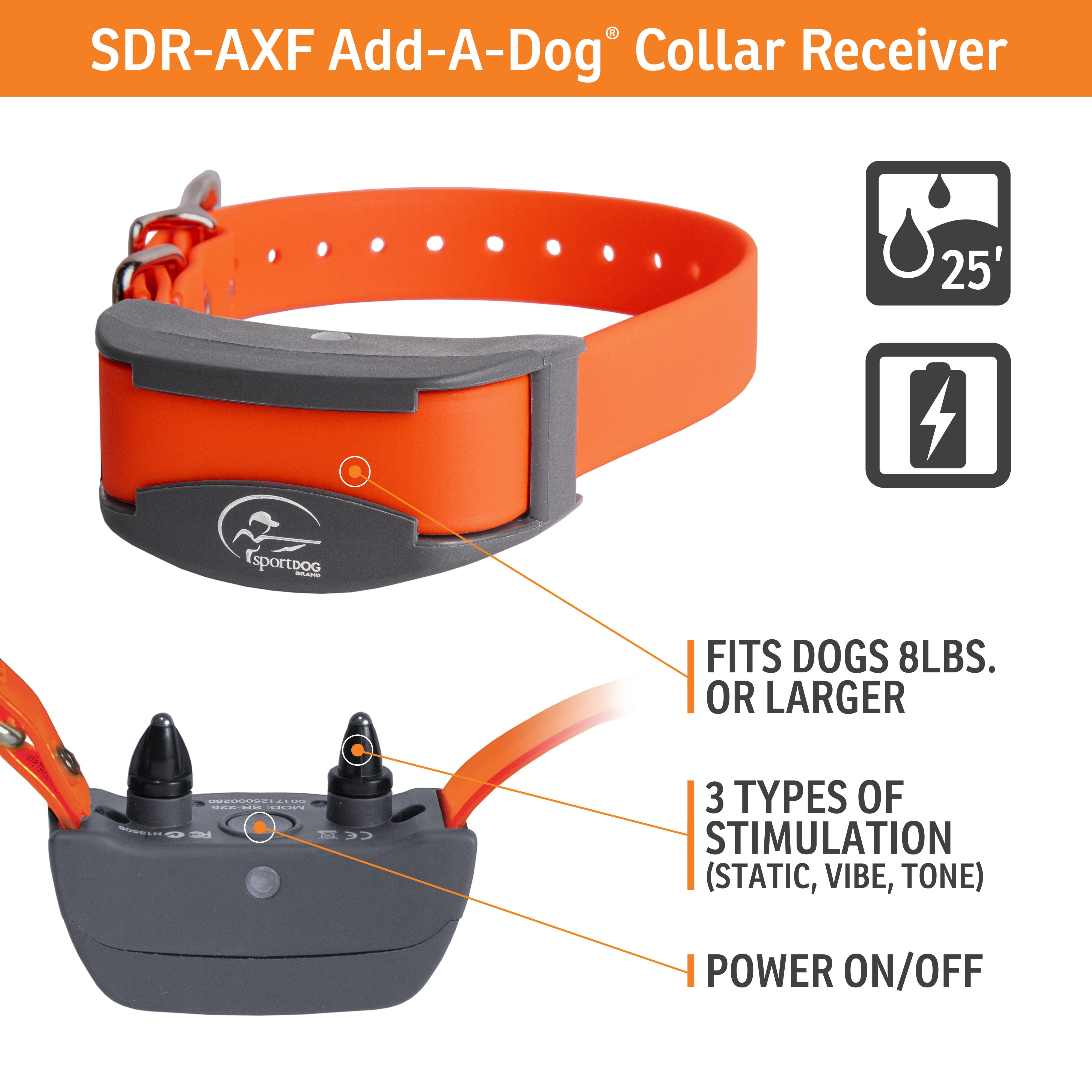 SportDOG Brand FieldTrainer 425X/SportHunter 825 Add-A-Dog Collar - with Tone, Vibration, and Shock - Image 6