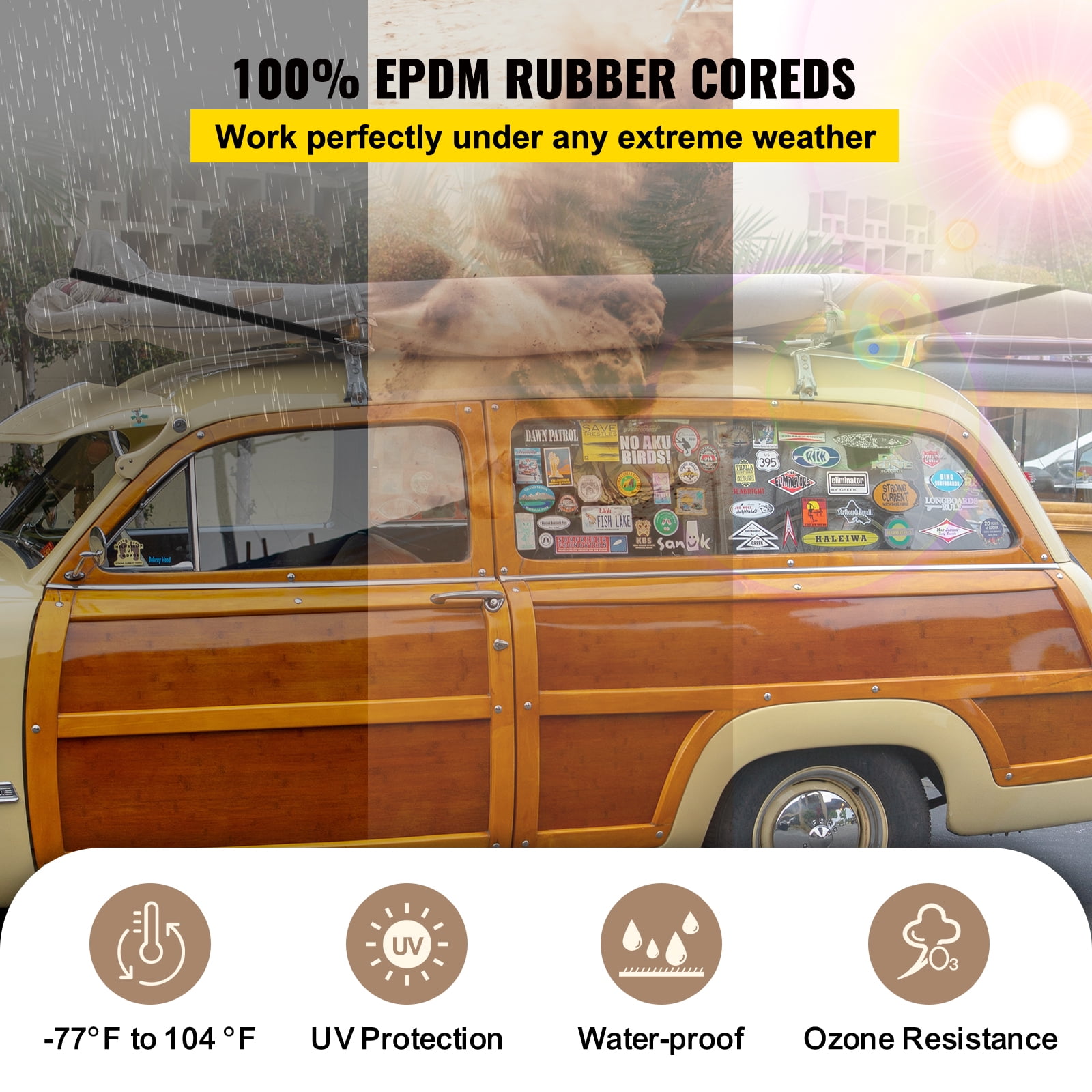 VEVOR Rubber Bungee Cords, 53 Pack 31" Long, Weatherproof EPDM Rubber Tie Down Straps with Crimped S Hooks, Heavy Duty Outdoor Tarp Straps for Securing Flatbed Trailers, Canvases, Cargo, and More - Image 5