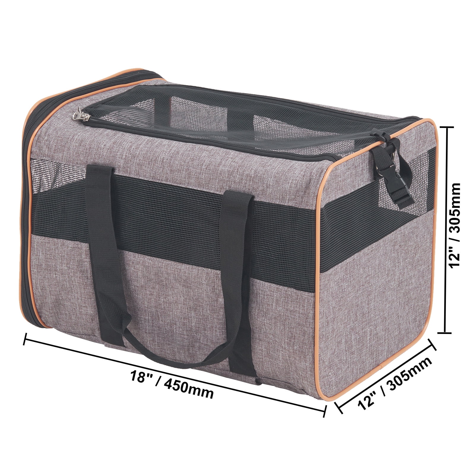 VEVOR Cat Carrier with Wheels Airline Approved Rolling Pet Carrier 22 lbs Grey for Cat Dog Small Medium Animals Kitten Puppy - Image 4