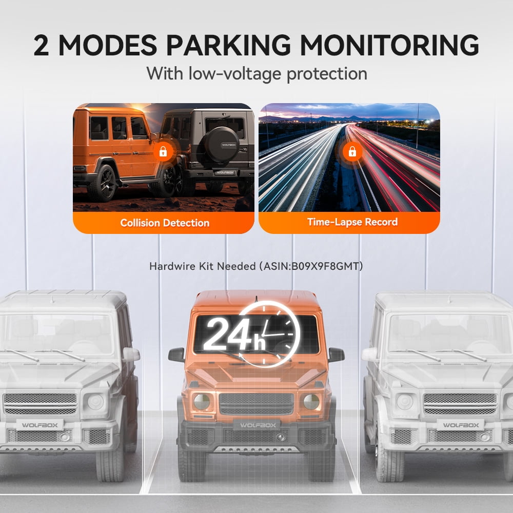 WolfBox 12" Rear View Mirror Dash Cam, 4K Mirror Dash Cam Front and 2.5K Rear Camera, Rearview Dash Camera for Car with WDR, Night Vision, Free 64GB Card & GPS - Image 13