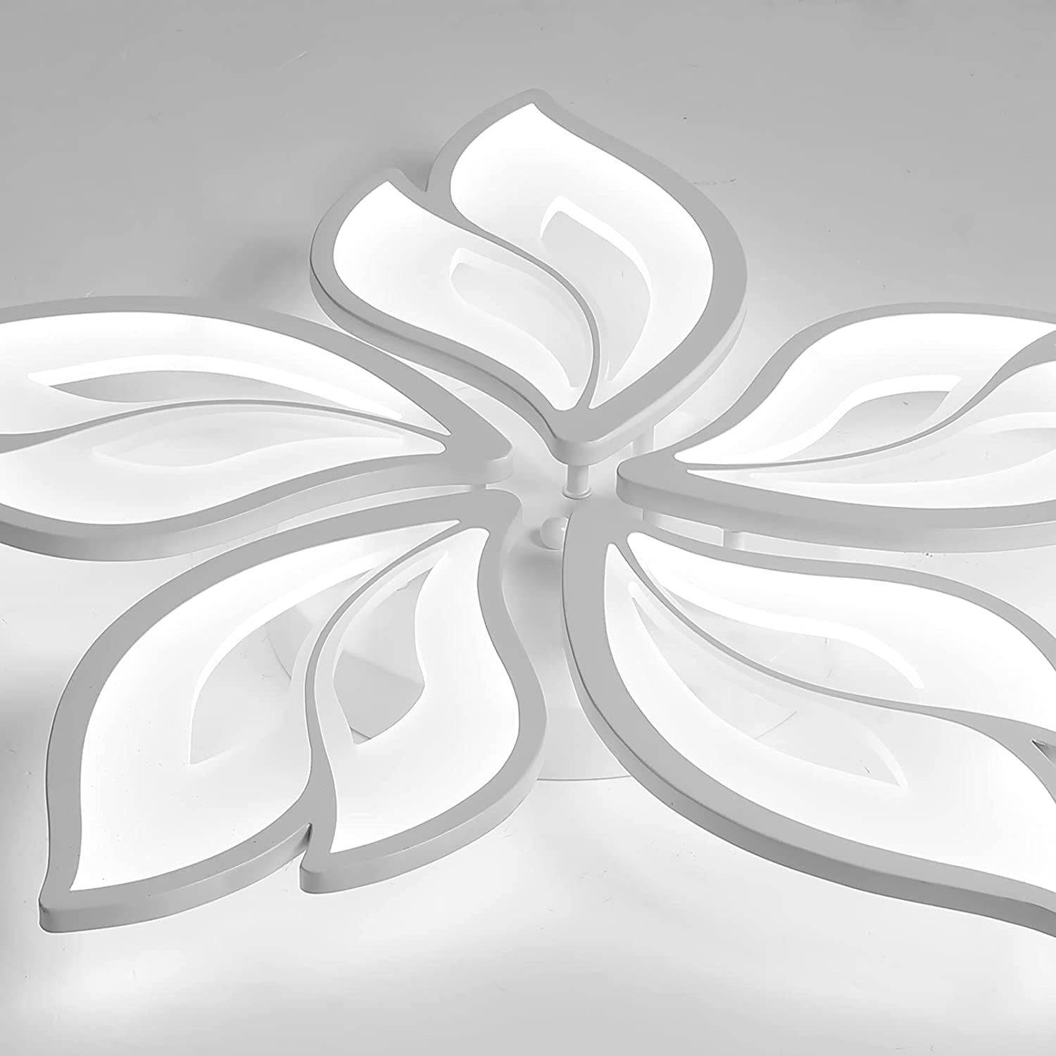 Garwarm Modern White Ceiling Light, Dimmable LED Flush Mount Light, Remote Control Lamp for Living Room Dining Bedroom Kitchen - Image 6