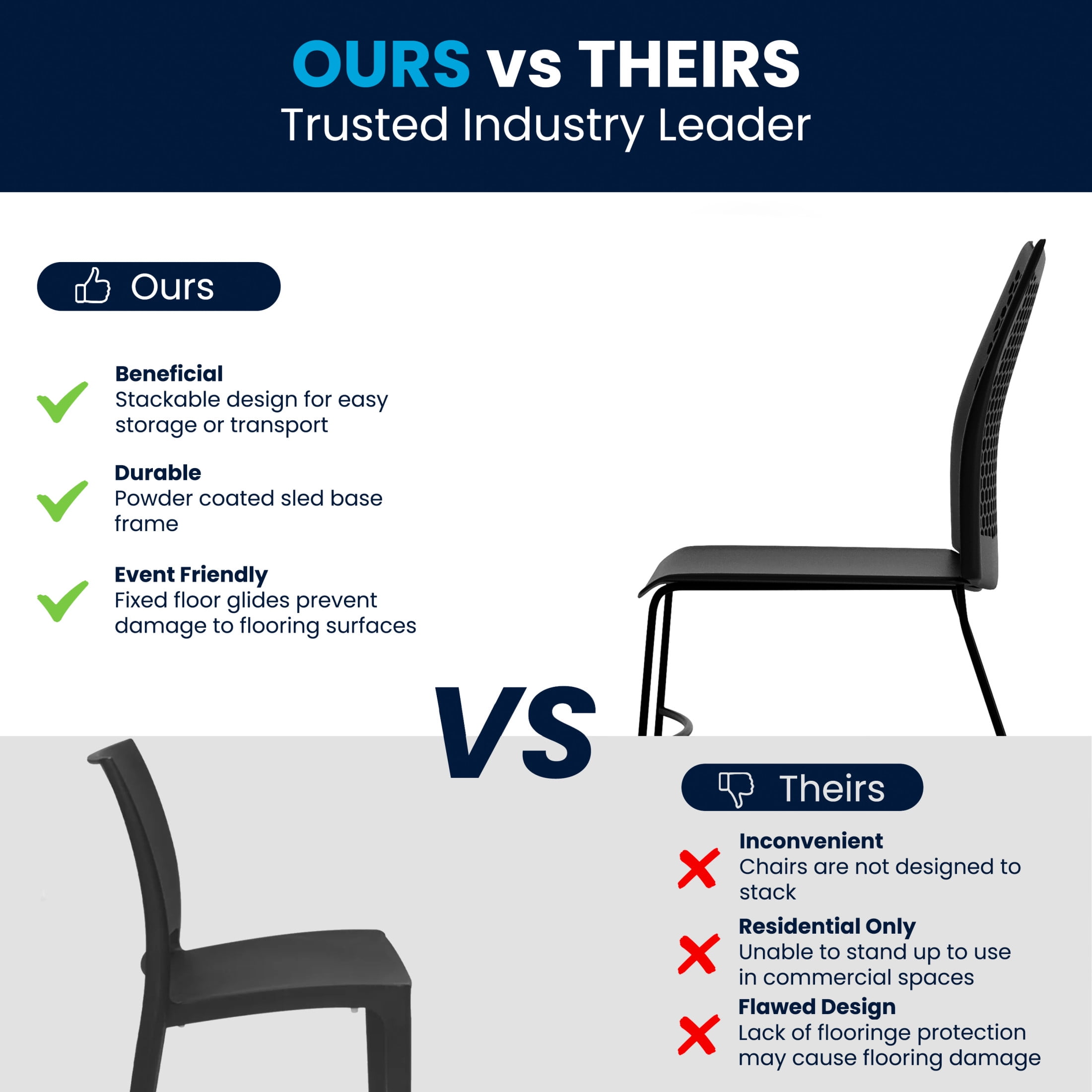 Flash Furniture Hercules Series Adult Air-Vent Back Stacking Waiting Room Chairs, Set of 5, Black - Image 11