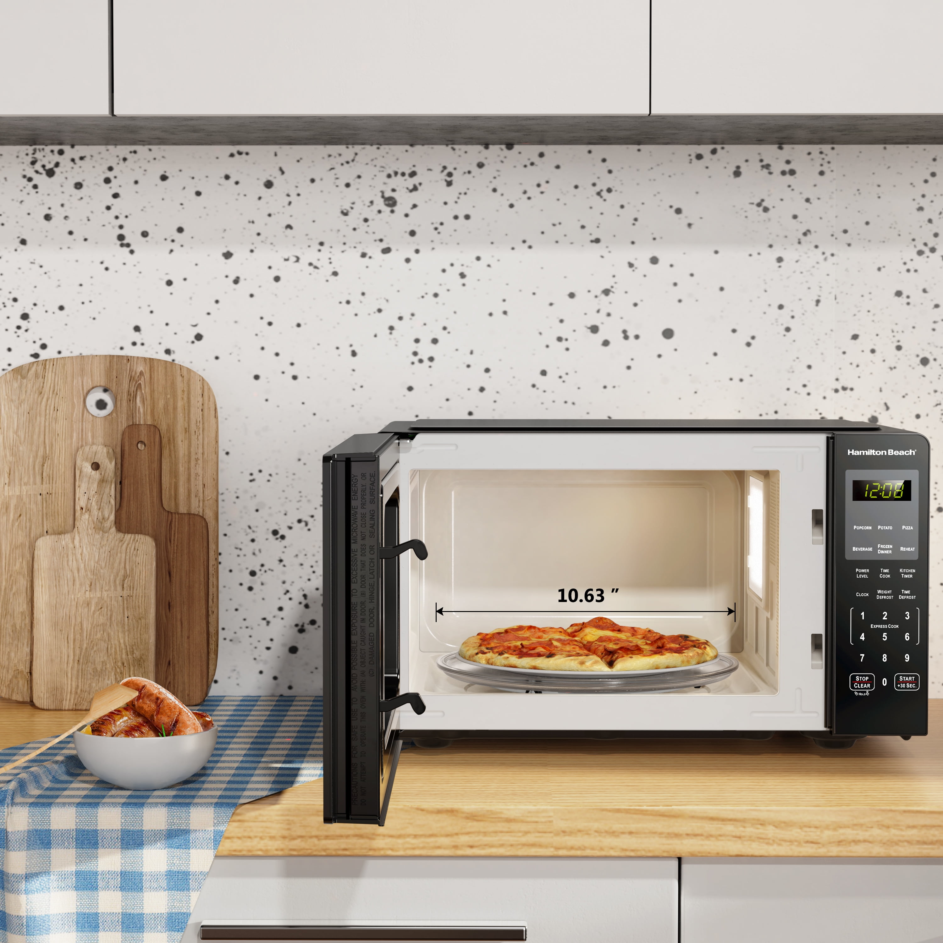 Hamilton Beach 0.9 Cu ft Countertop Microwave Oven, Stainless Steel, New - Image 10