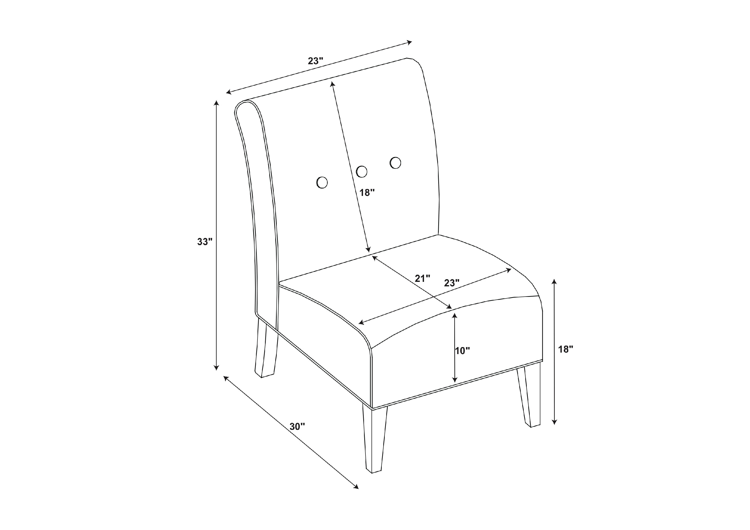 Linon McShane Indoor Upholstered Button Tufted Armless Slipper Accent Chair, Gray Damask - Image 9