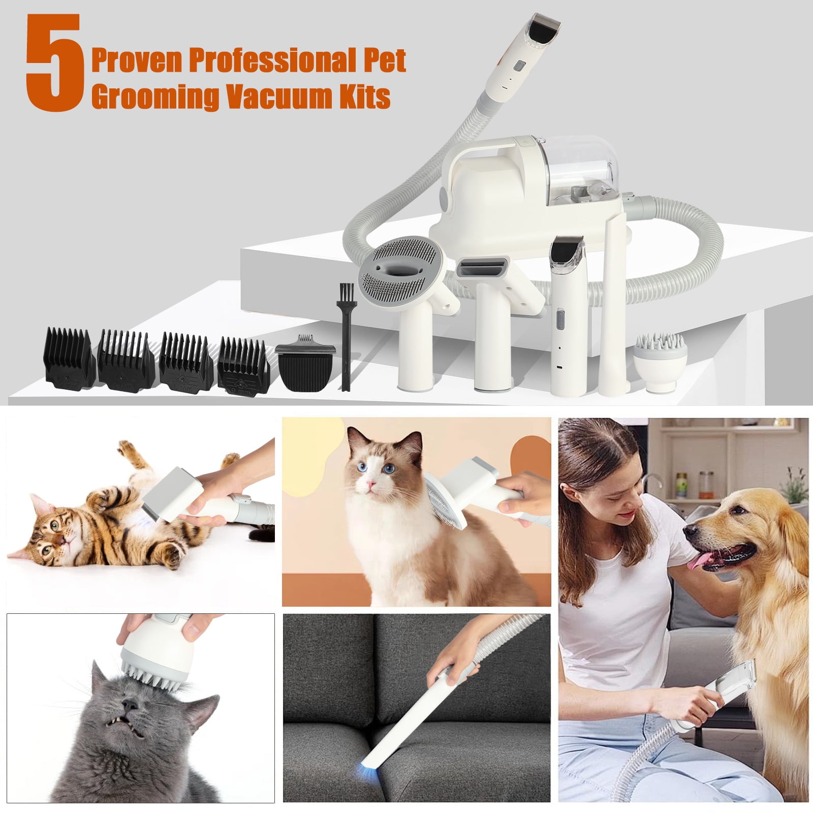 Nanafrog Dog Grooming Kit &Vacuum Pet Grooming Vacuum with 12kPa Maximum Suction Power, 1.4L - Image 6