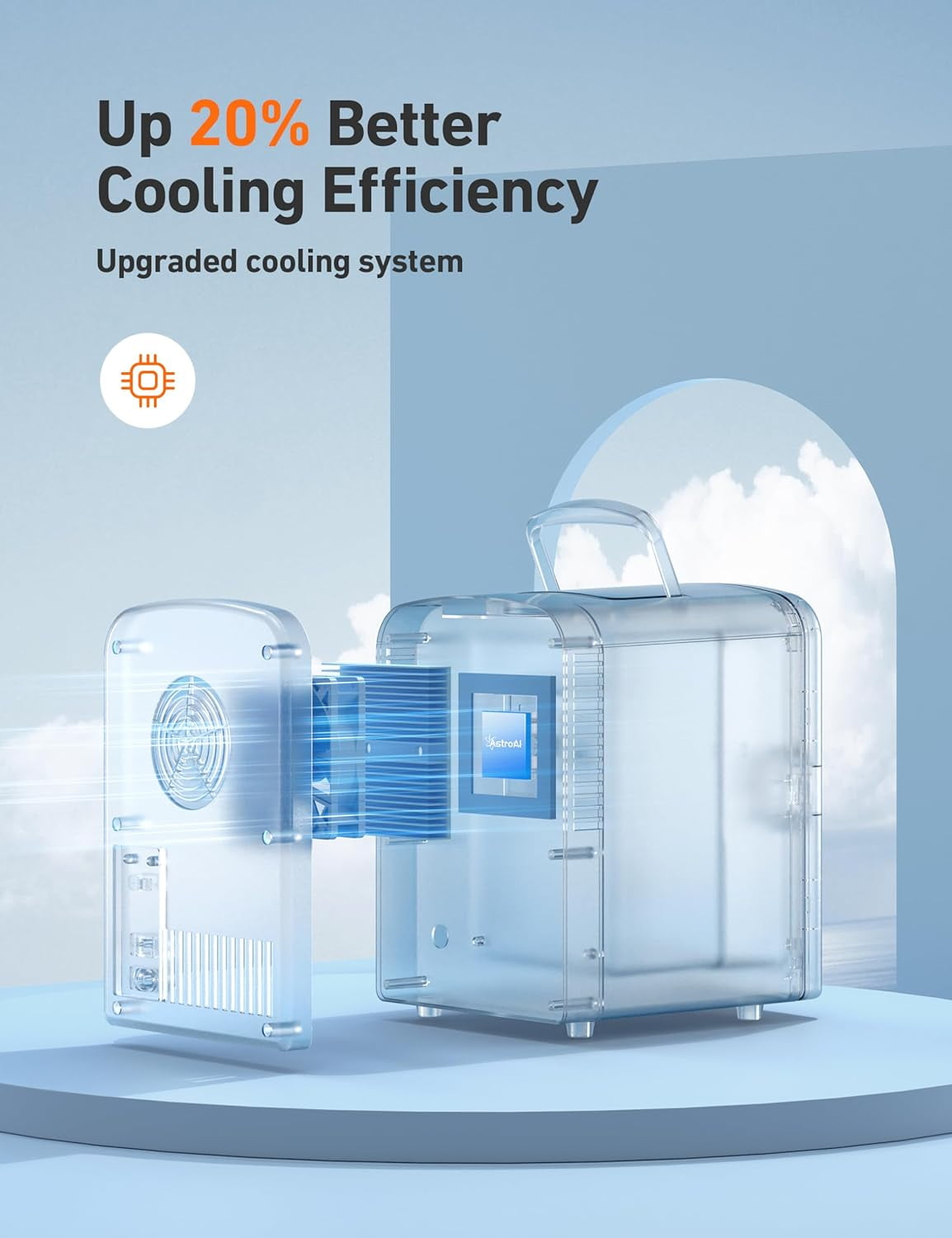 AstroAI Mini Fridge, 6 Can 4 Liter Portable Electric Cooler, Personal Refrigerator Skincare for Bedroom DC/AC - Image 4