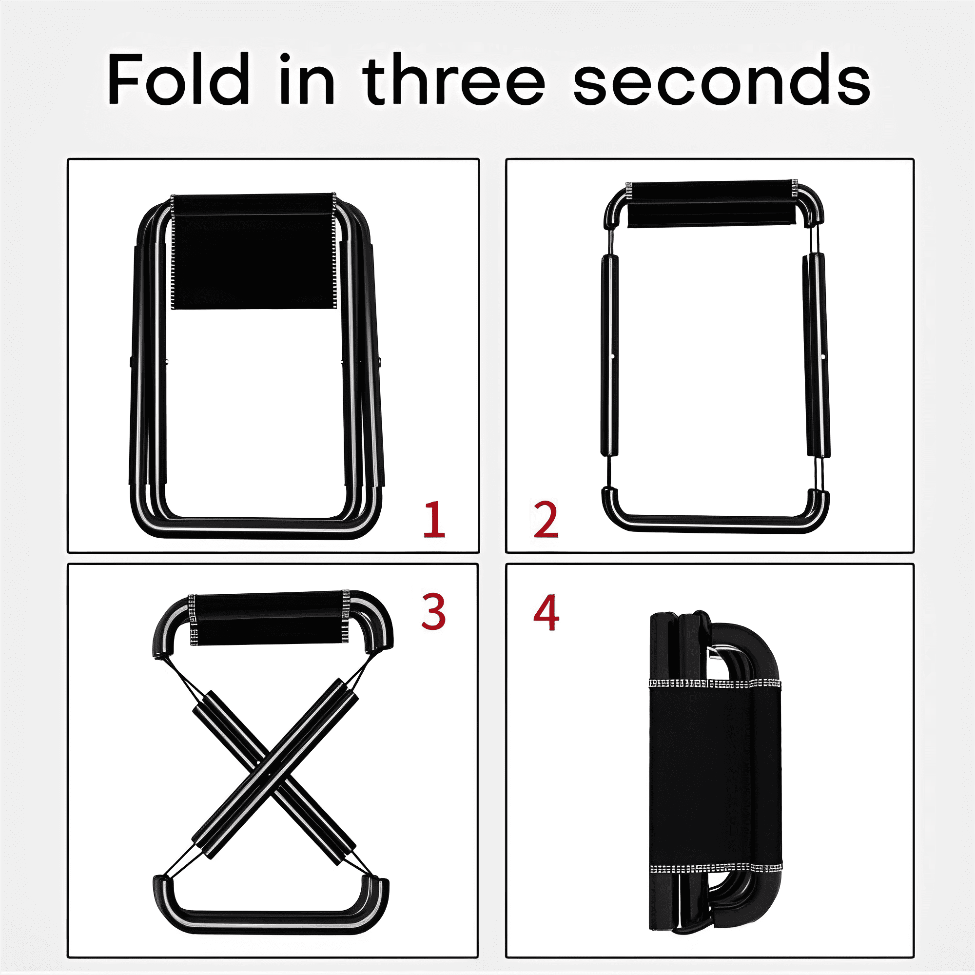 VINAUO Folding Camping Stool , Portable Camping Chair,Lightweight Camping Chairs for Adult Outdoor Fishing BBQ Hiking Black - Image 7