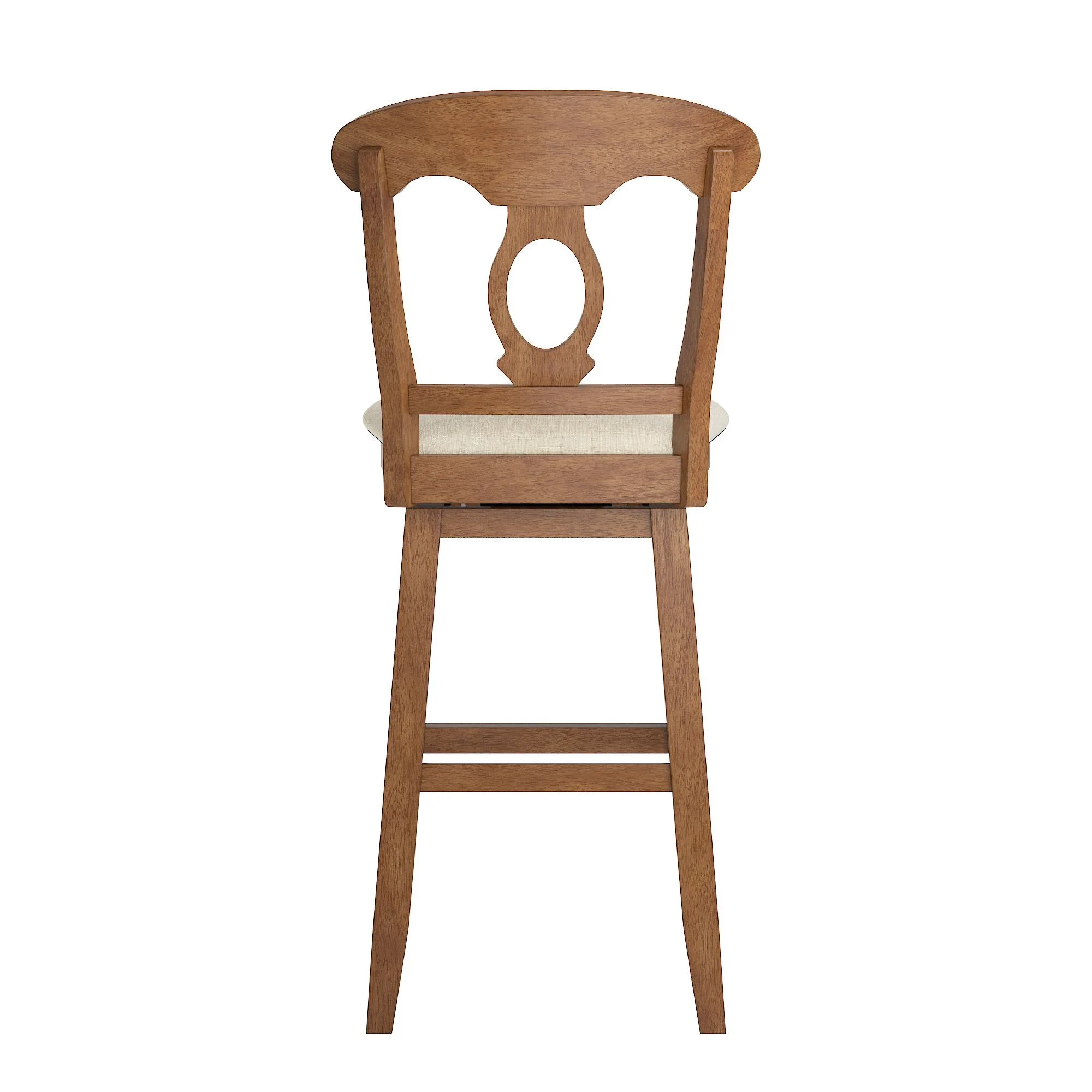 Weston Home Sheena Napoleon Back Wood Swivel Bar Stool, Oak - Image 3