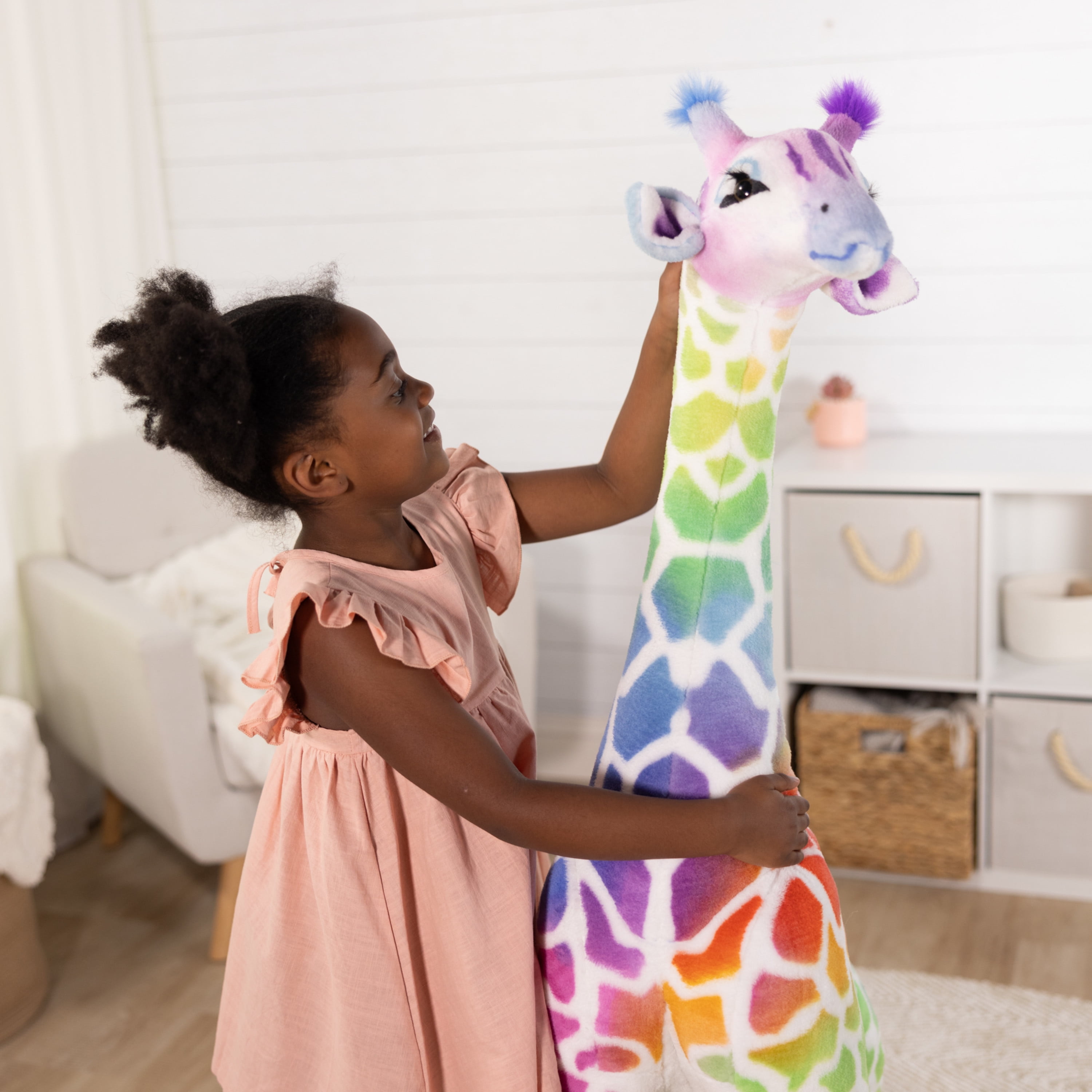 Melissa & Doug Rainbow Giraffe Lifelike Plush - Image 5